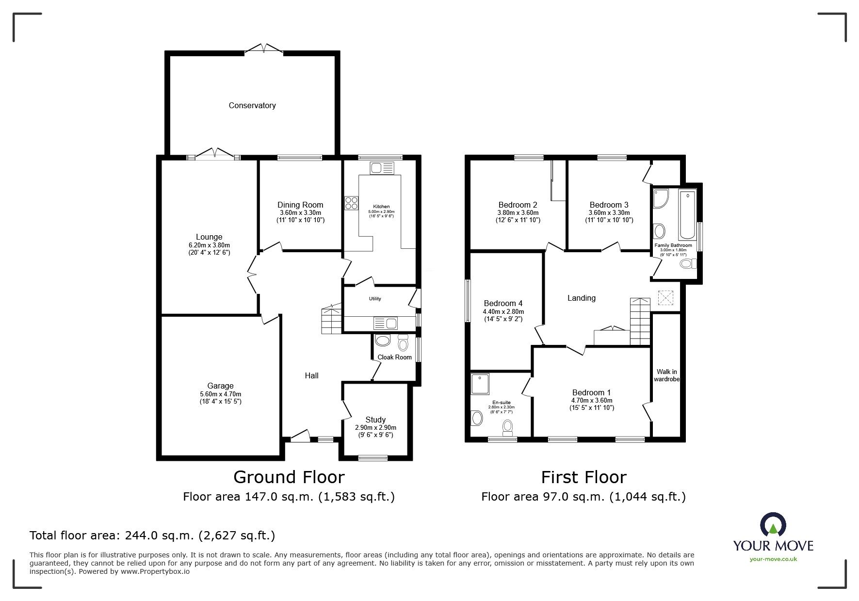 Floorplan of 4 bedroom Detached House for sale, Cuckolds Green Road, Lower Stoke, Kent, ME3