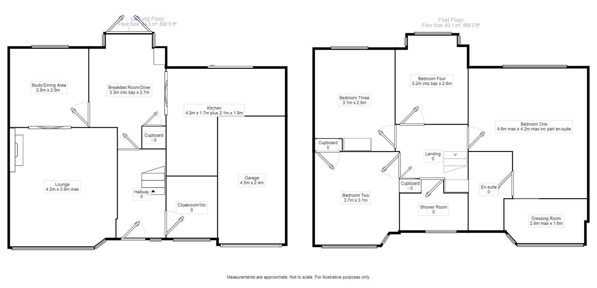 Floorplan of 4 bedroom Semi Detached House for sale, Trubridge Road, Hoo, Kent, ME3