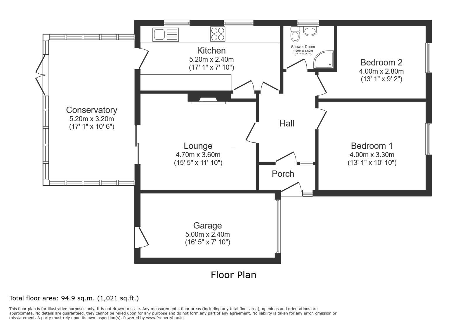 Floorplan of 2 bedroom Detached Bungalow for sale, Pankhurst Road, Hoo, Kent, ME3