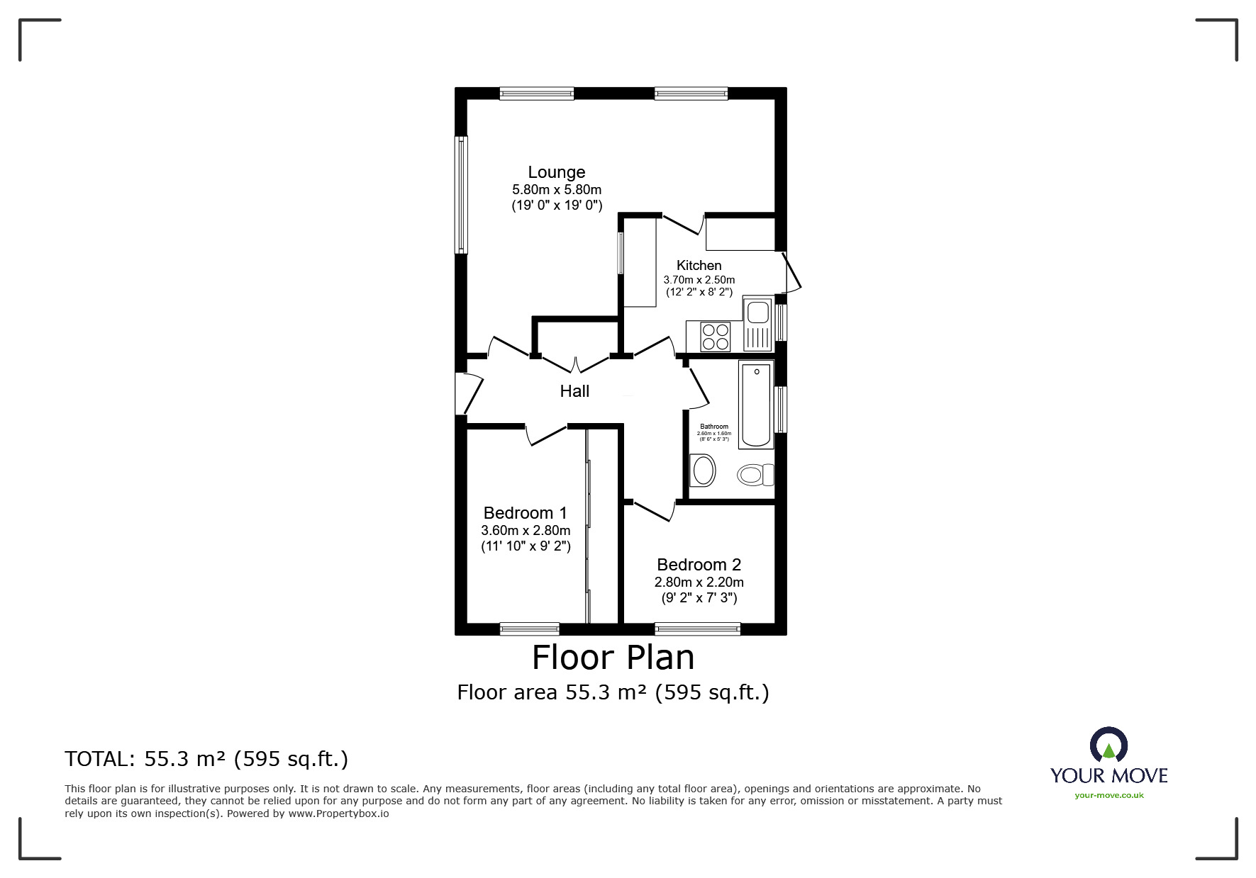 Floorplan of 2 bedroom  Property for sale, Hoo Marina Park, Vicarage Lane, Rochester, ME3