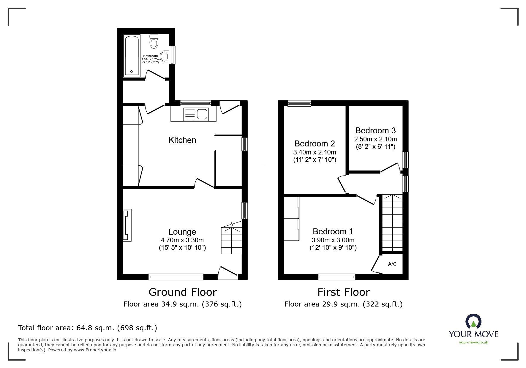 Floorplan of 3 bedroom Semi Detached House for sale, Dux Court Road, Hoo, Kent, ME3