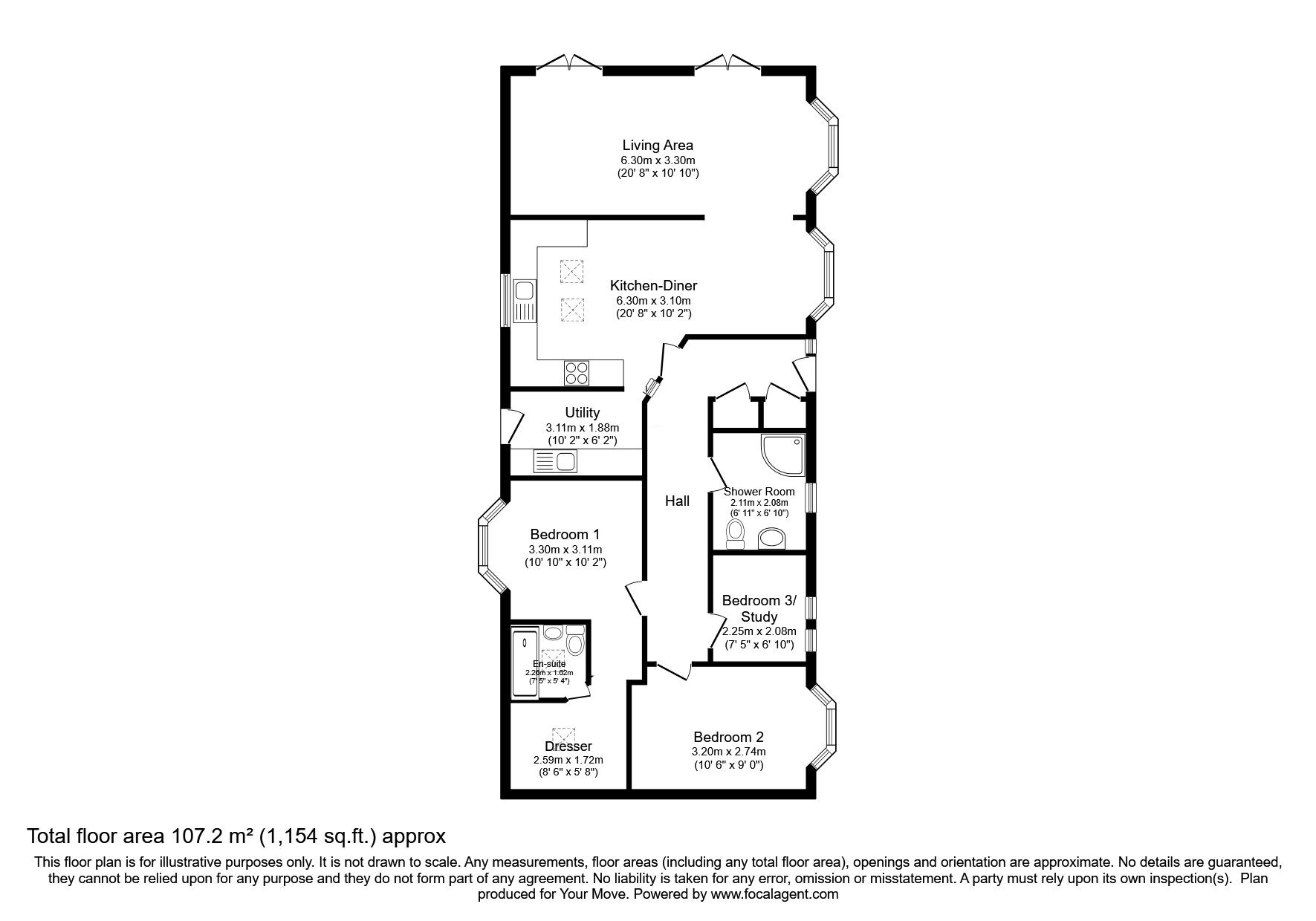 Floorplan of 2 bedroom  Property for sale, Peninsula Crescent, Hoo, Kent, ME3