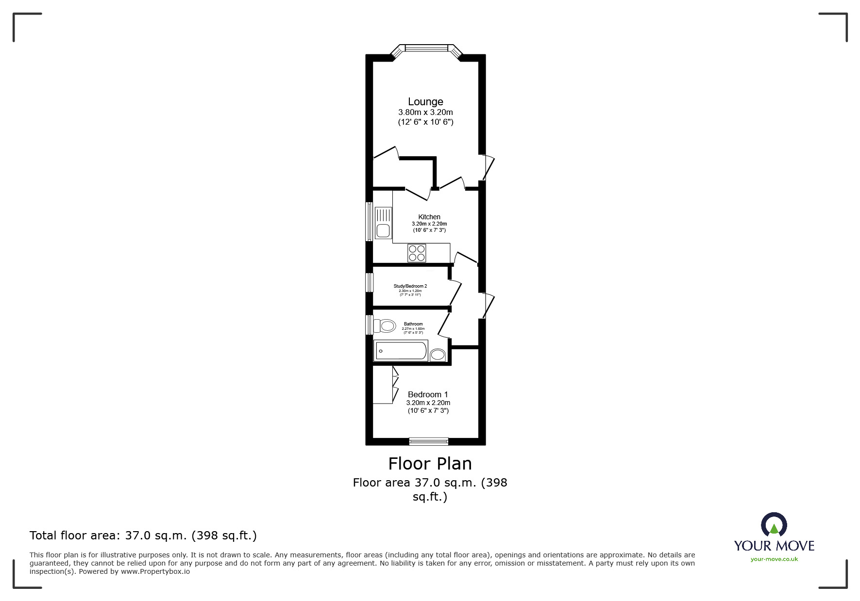 Floorplan of 2 bedroom  Property for sale, Hoo Marina Park, Vicarage Lane, Rochester, ME3