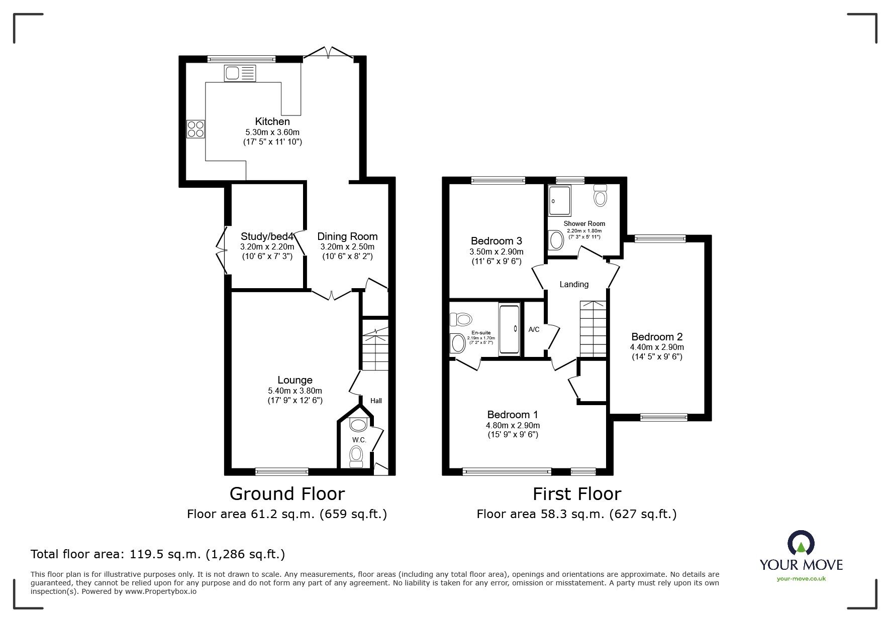 Floorplan of 4 bedroom Link Detached House for sale, Gamelan Crescent, Hoo, Kent, ME3