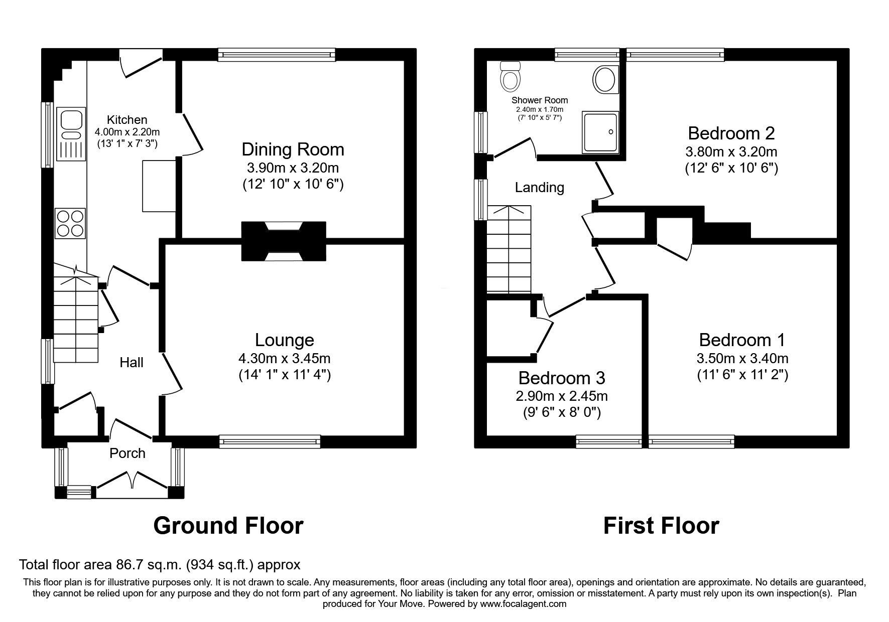 Floorplan of 3 bedroom Semi Detached House for sale, Knights Road, Hoo, Kent, ME3
