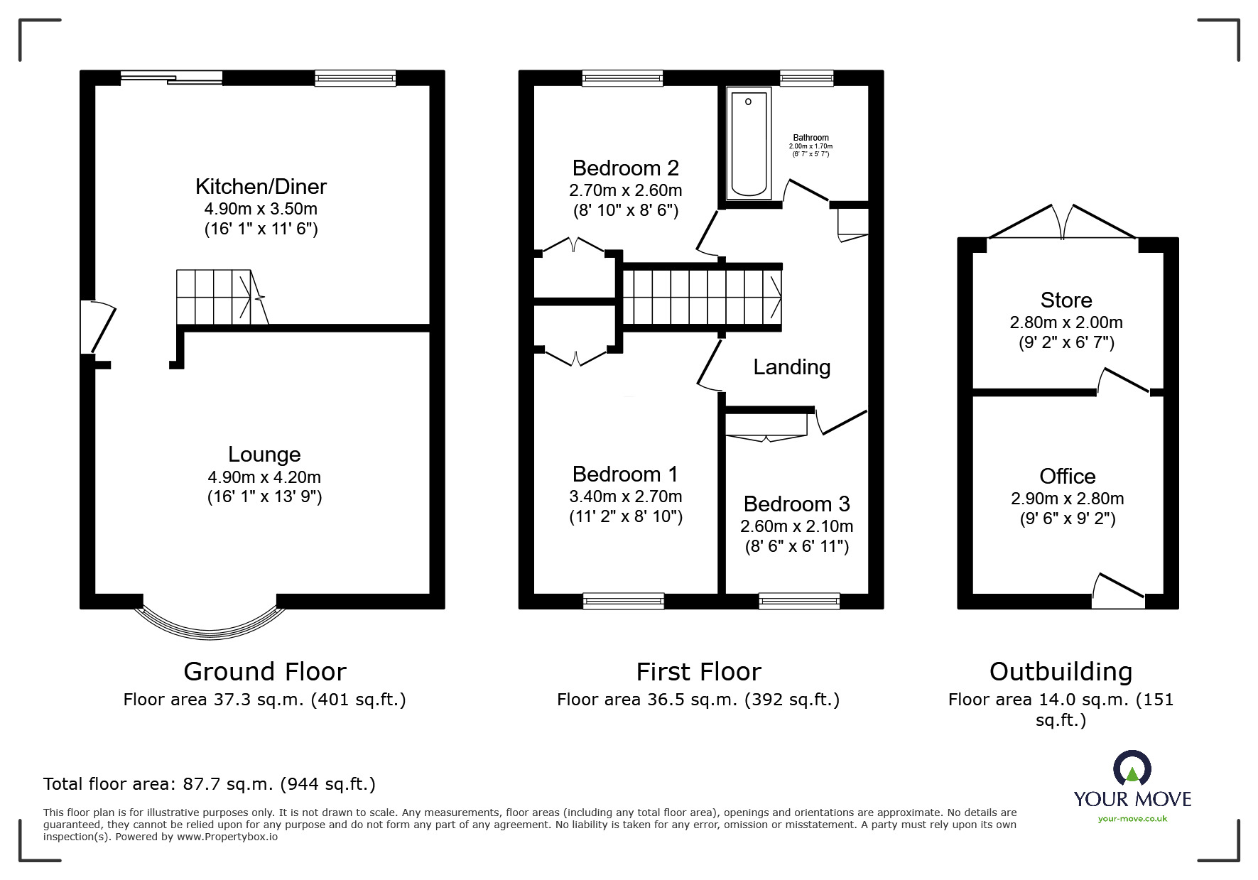 Floorplan of 3 bedroom Semi Detached House for sale, Main Road, Hoo, Kent, ME3