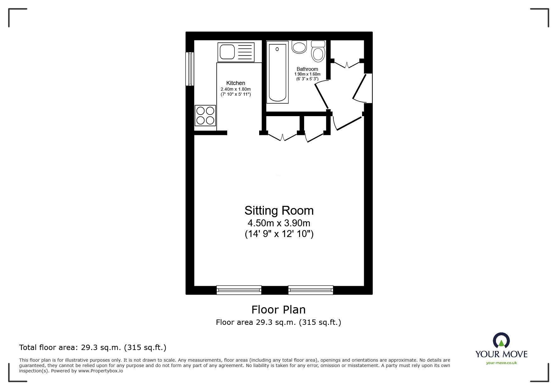 Floorplan of 1 bedroom  Flat for sale, Nursery Gardens, Butt Haw Close, Rochester, ME3