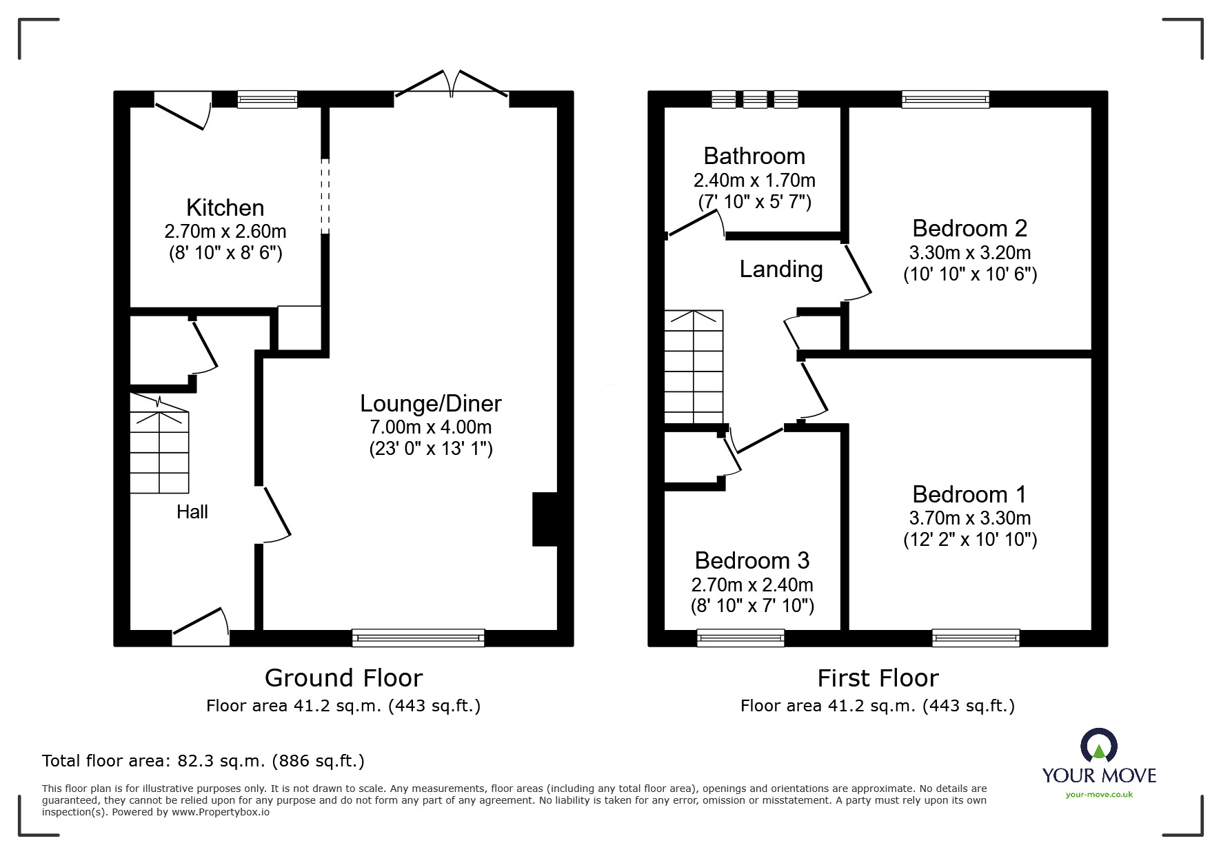 Floorplan of 3 bedroom End Terrace House for sale, Webb Close, Hoo, Kent, ME3