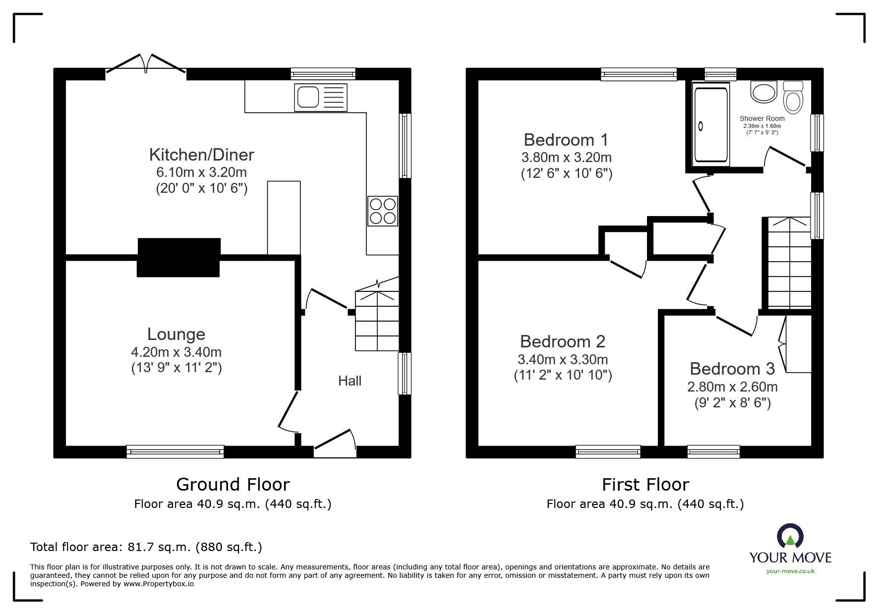 Floorplan of 3 bedroom Semi Detached House for sale, Wylie Road, Hoo, Kent, ME3