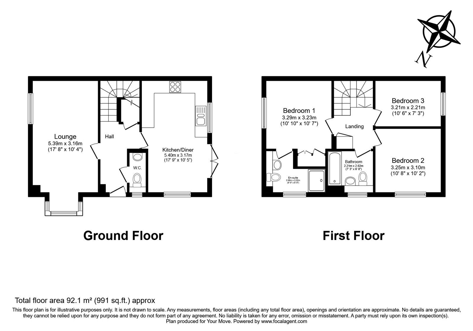 Floorplan of 3 bedroom Detached House for sale, Sopwith Drive, Hoo, Kent, ME3