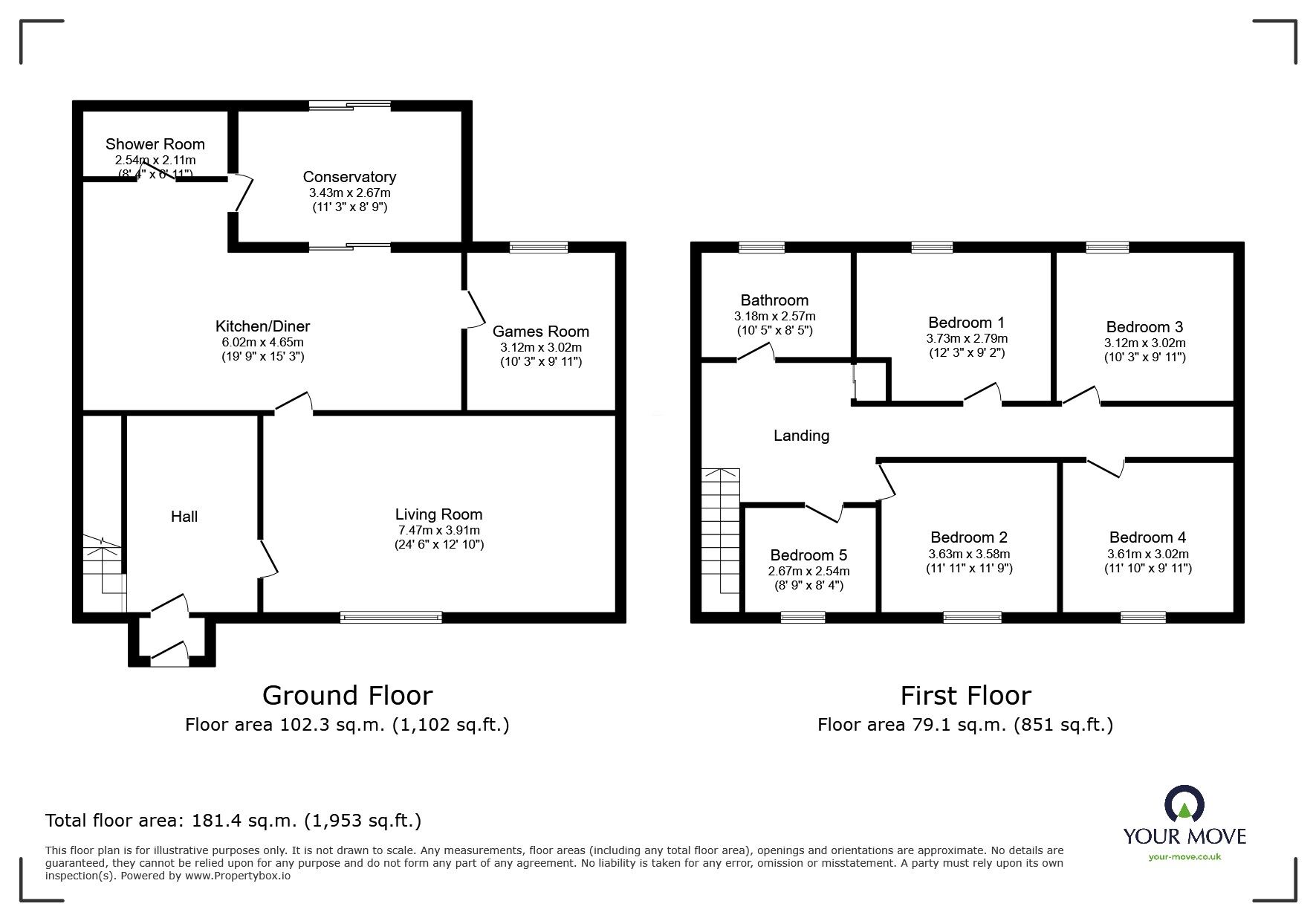 Floorplan of 5 bedroom Semi Detached House for sale, Hughes Drive, Wainscott, Kent, ME2
