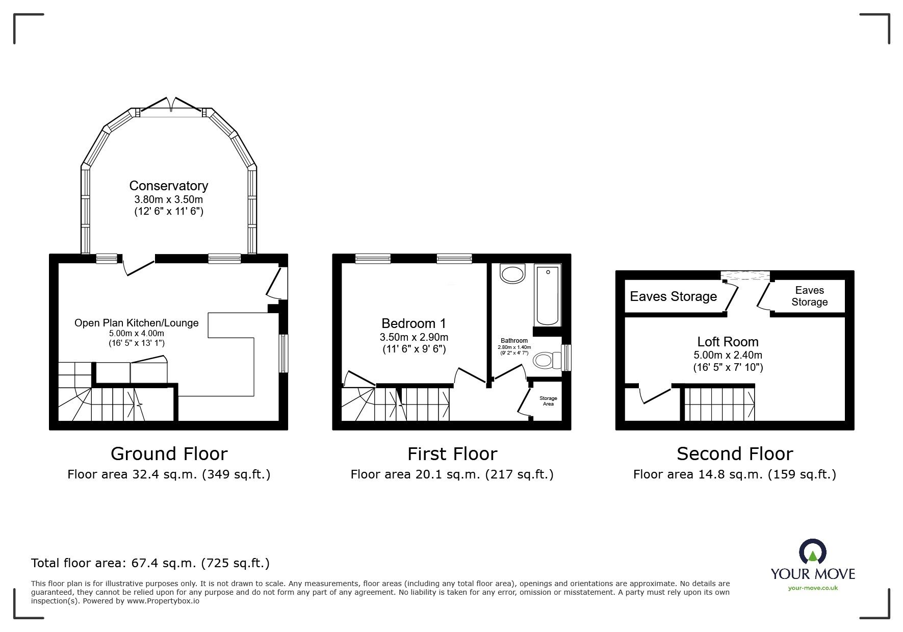 Floorplan of 1 bedroom End Terrace House for sale, Vicarage Lane, Hoo, Kent, ME3