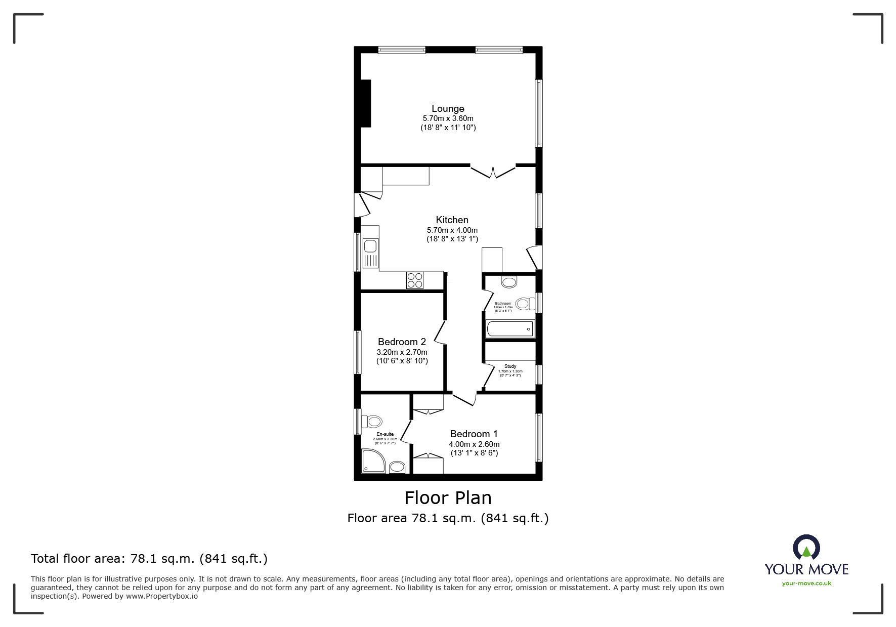Floorplan of 2 bedroom  Property for sale, Shore Drive, Hoo, Kent, ME3