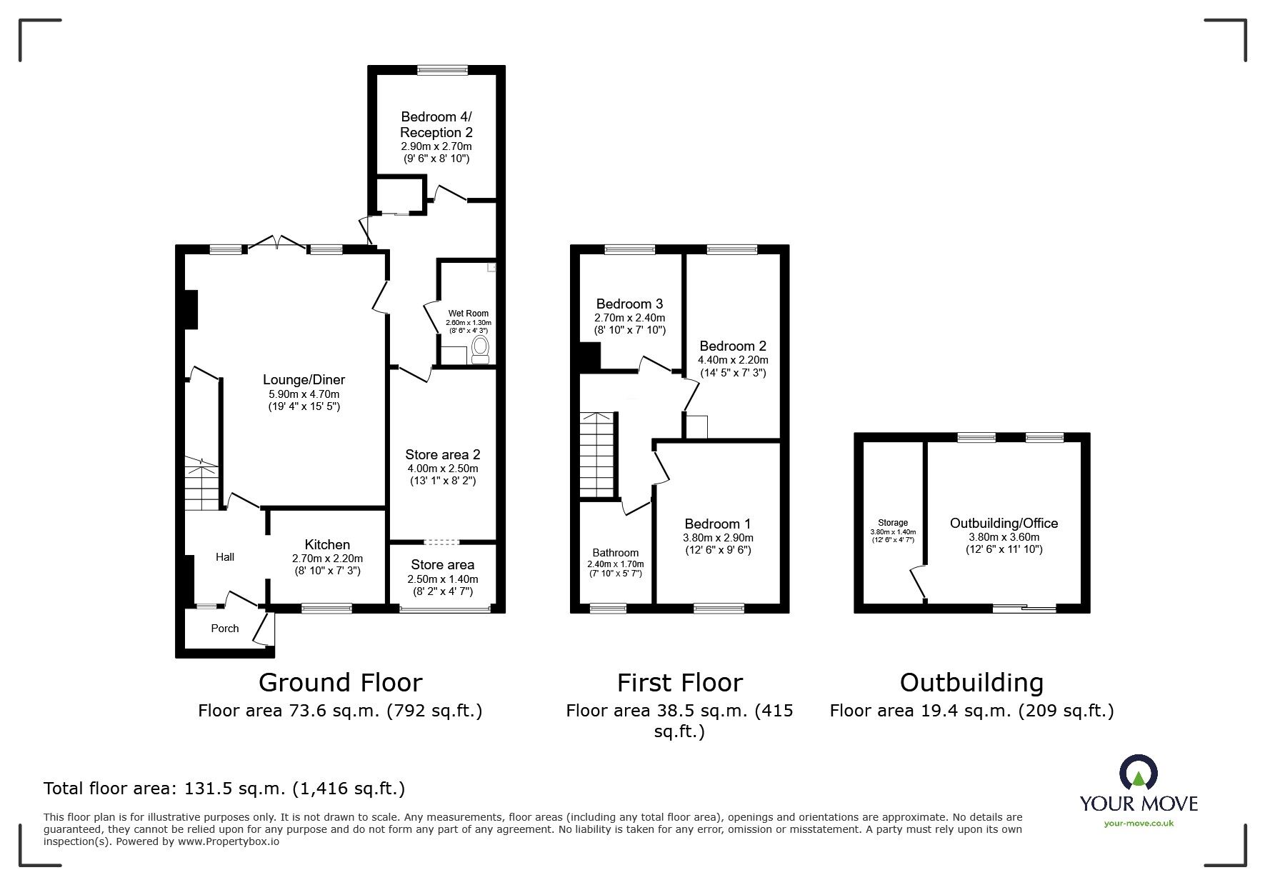 Floorplan of 4 bedroom Semi Detached House for sale, Pankhurst Road, Hoo, Kent, ME3