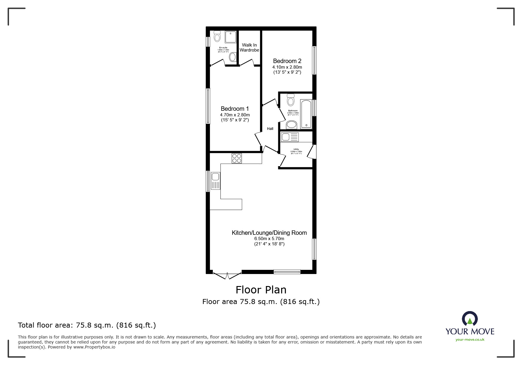 Floorplan of 2 bedroom  Property for sale, Shore Drive, Hoo, Kent, ME3