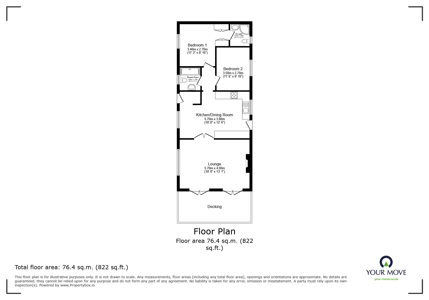 Floorplan of 2 bedroom  Property for sale, Shore Drive, Hoo, Kent, ME3