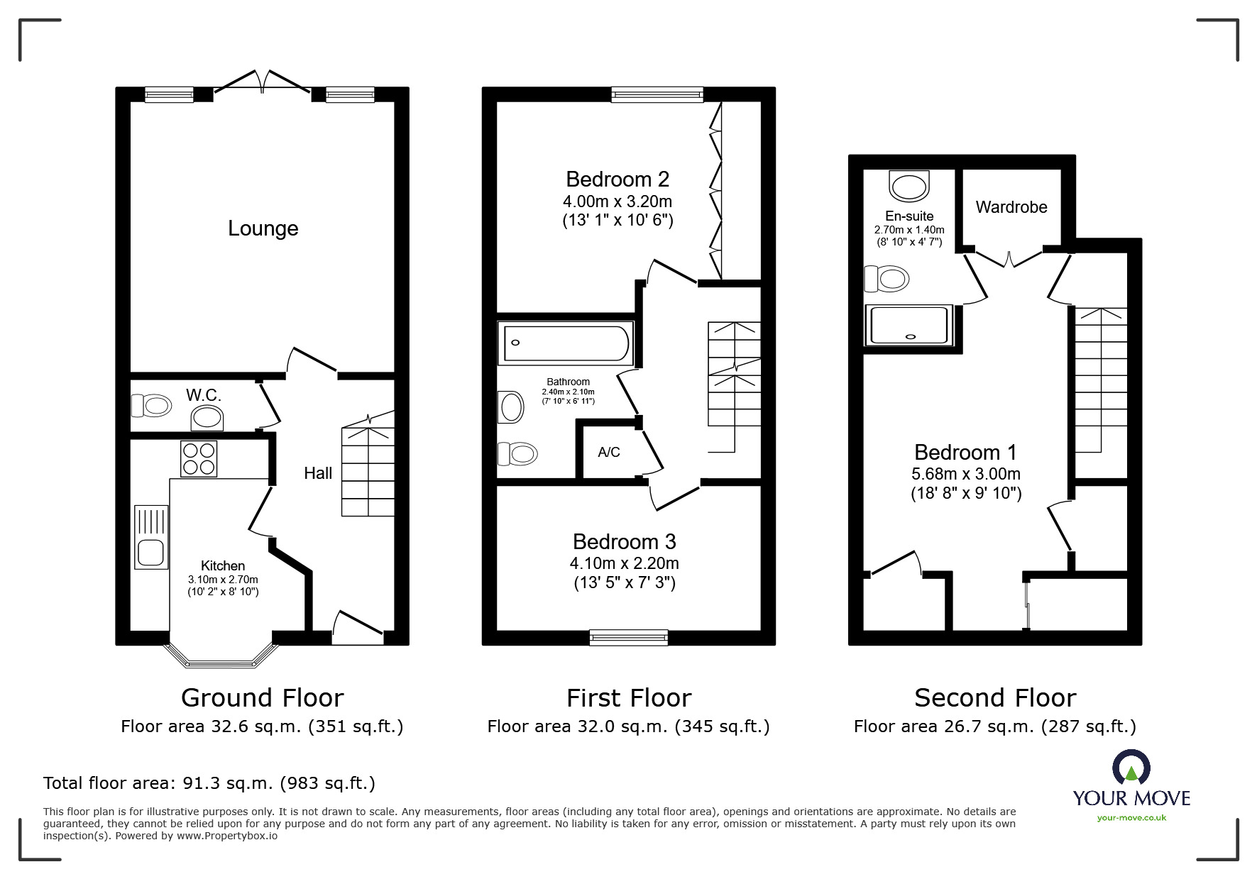 Floorplan of 3 bedroom Mid Terrace House for sale, Toad Hall Crescent, Chattenden, Kent, ME3