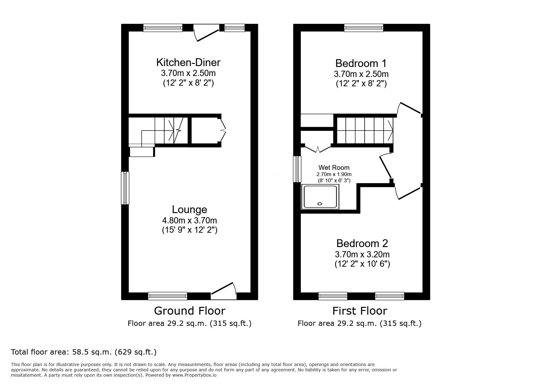 Floorplan of 2 bedroom Semi Detached House for sale, Grandsire Gardens, Hoo, Kent, ME3