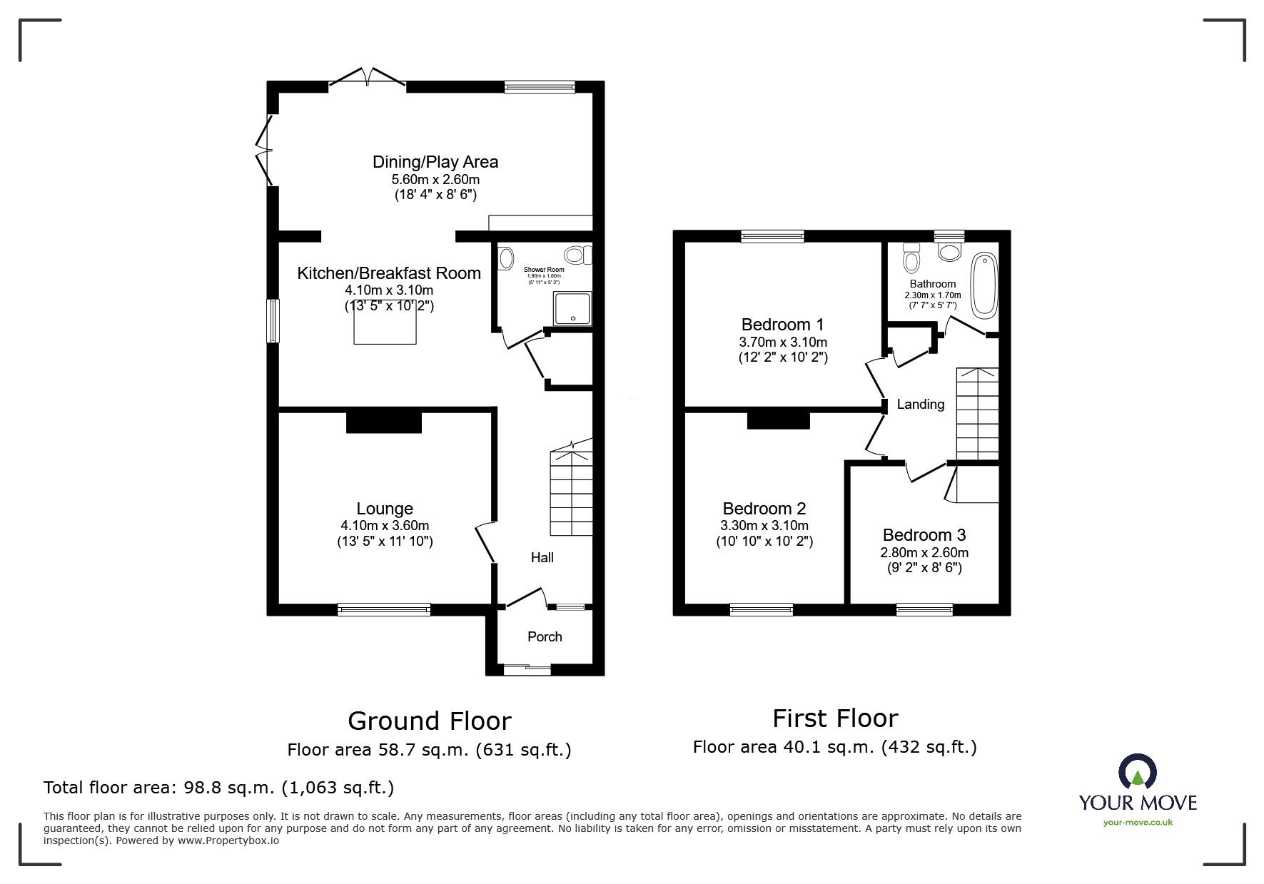 Floorplan of 3 bedroom Semi Detached House for sale, Miskin Road, Hoo, Kent, ME3