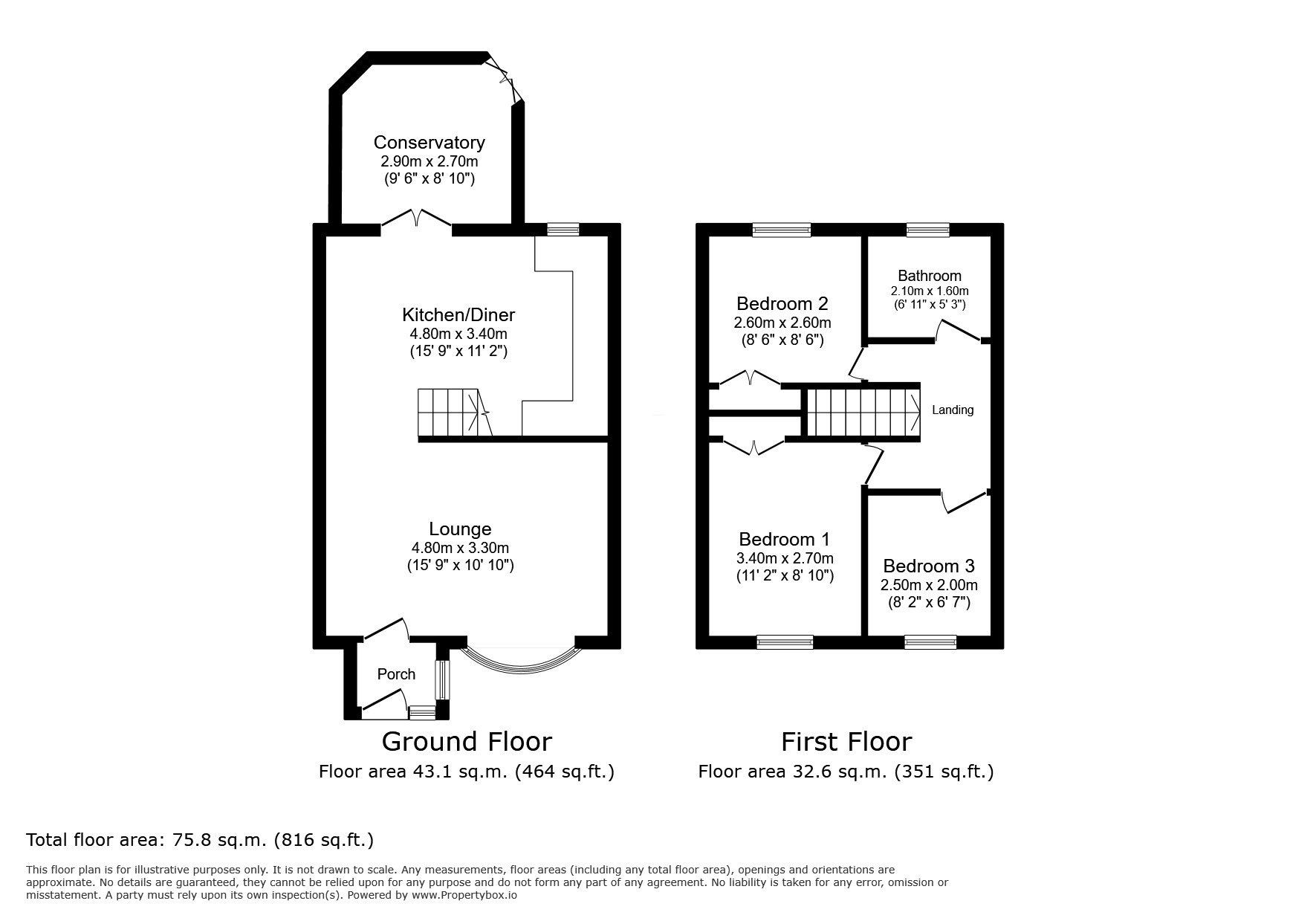 Floorplan of 3 bedroom Semi Detached House for sale, Herdsdown, Hoo, Kent, ME3