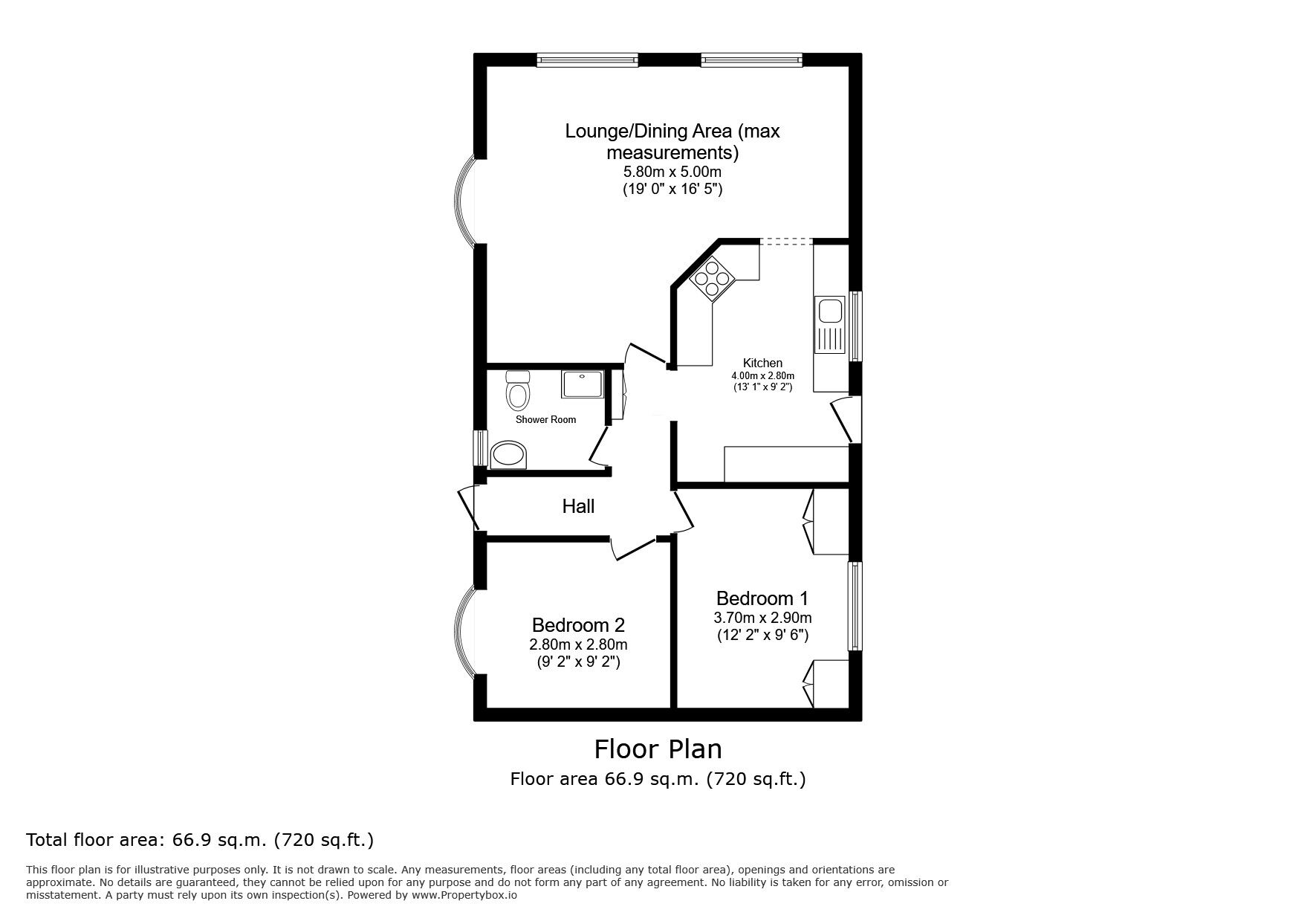 Floorplan of 2 bedroom Detached Property for sale, Hoo Marina Park, Vicarage Lane, Rochester, ME3