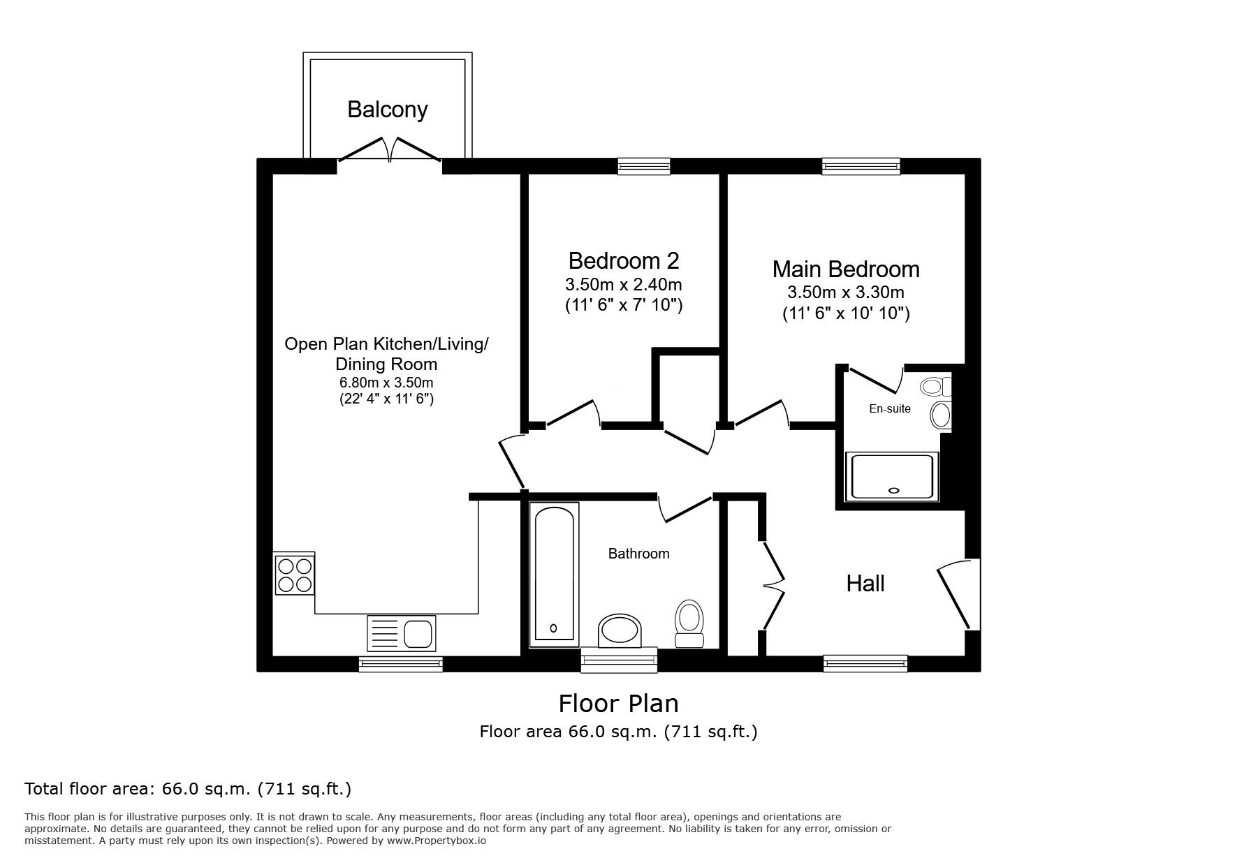 Floorplan of 2 bedroom Flat for sale, Dunne House, Hoo, Kent, ME3