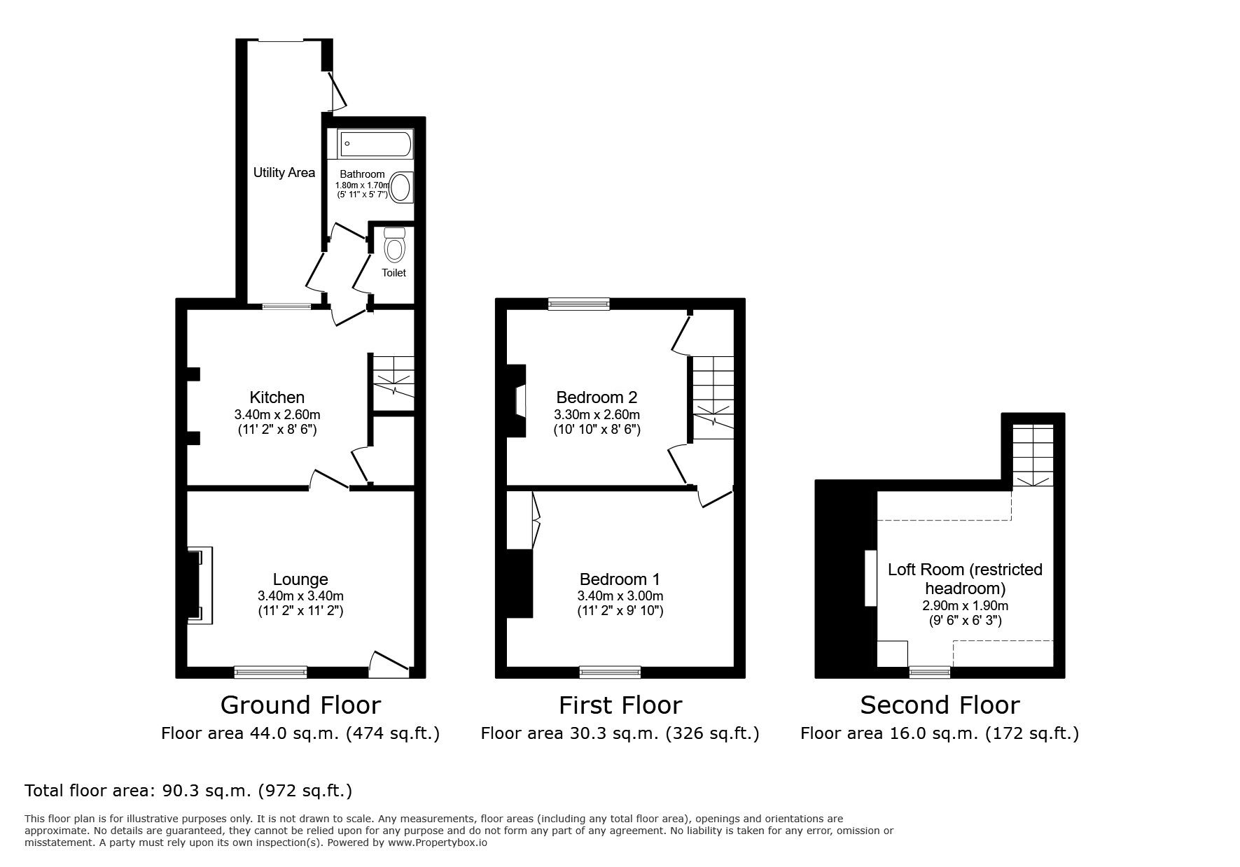 Floorplan of 2 bedroom Mid Terrace House for sale, Main Road, Hoo, Kent, ME3