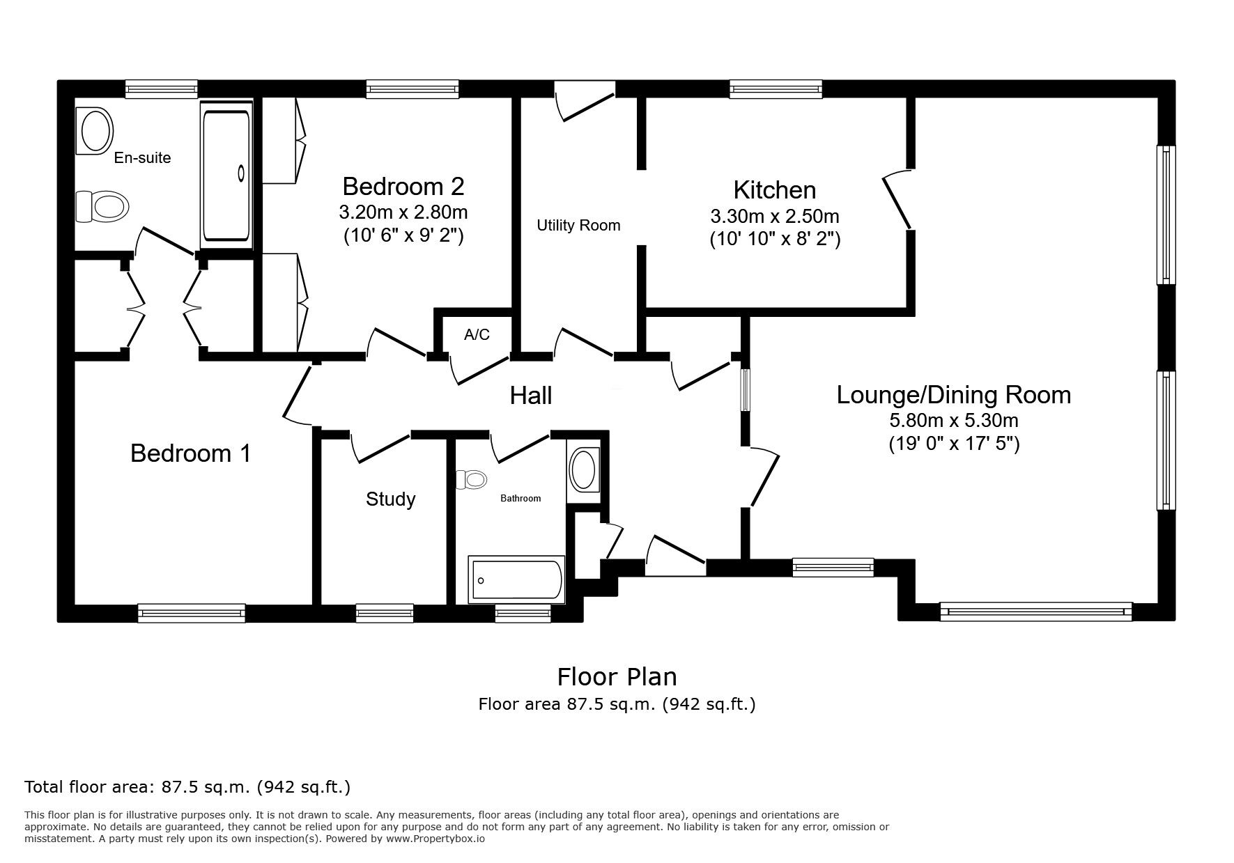 Floorplan of 2 bedroom Property for sale, Shore Drive, Hoo, Kent, ME3