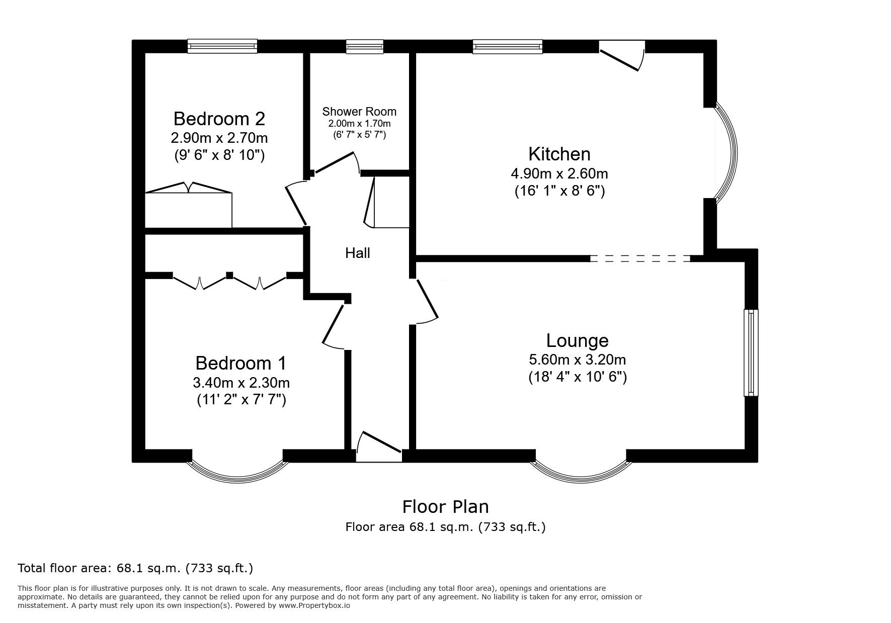 Floorplan of 2 bedroom Detached Property for sale, Hoo Marina Park, Cherry Road, Rochester, ME3