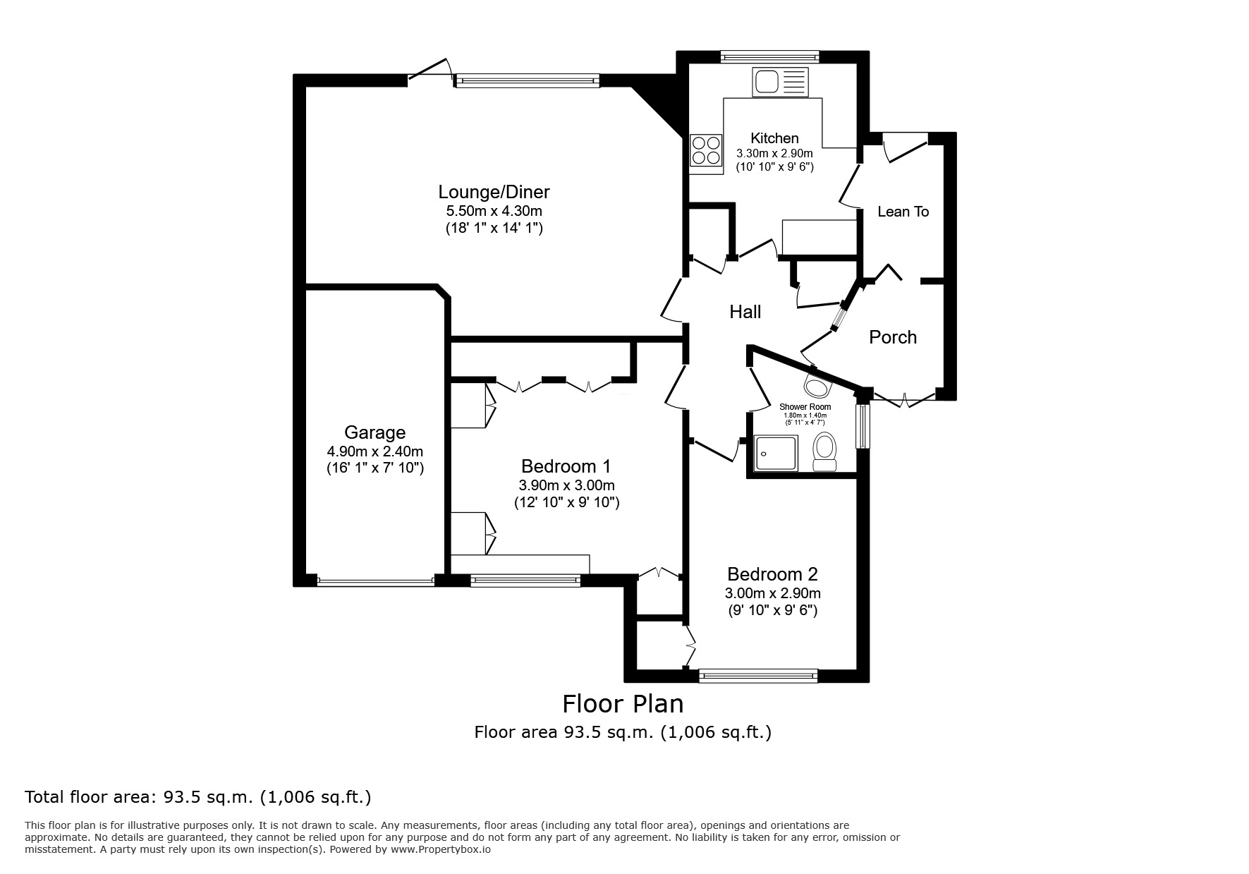 Floorplan of 2 bedroom Semi Detached Bungalow for sale, Broadwood Road, Chattenden, Kent, ME3