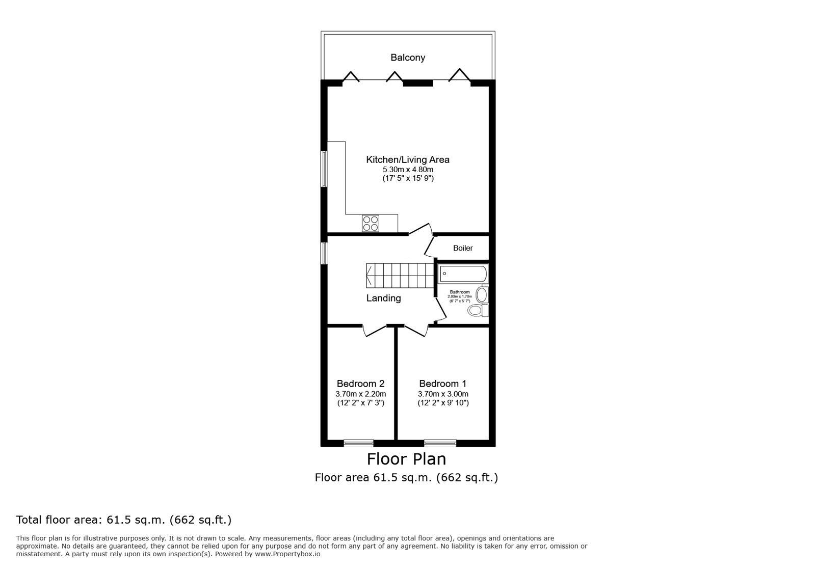 Floorplan of 2 bedroom Flat for sale, Main Road, Hoo, Kent, ME3