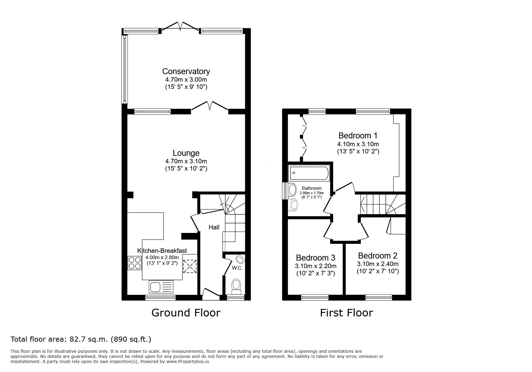 Floorplan of 3 bedroom End Terrace House for sale, Leaman Close, High Halstow, Kent, ME3