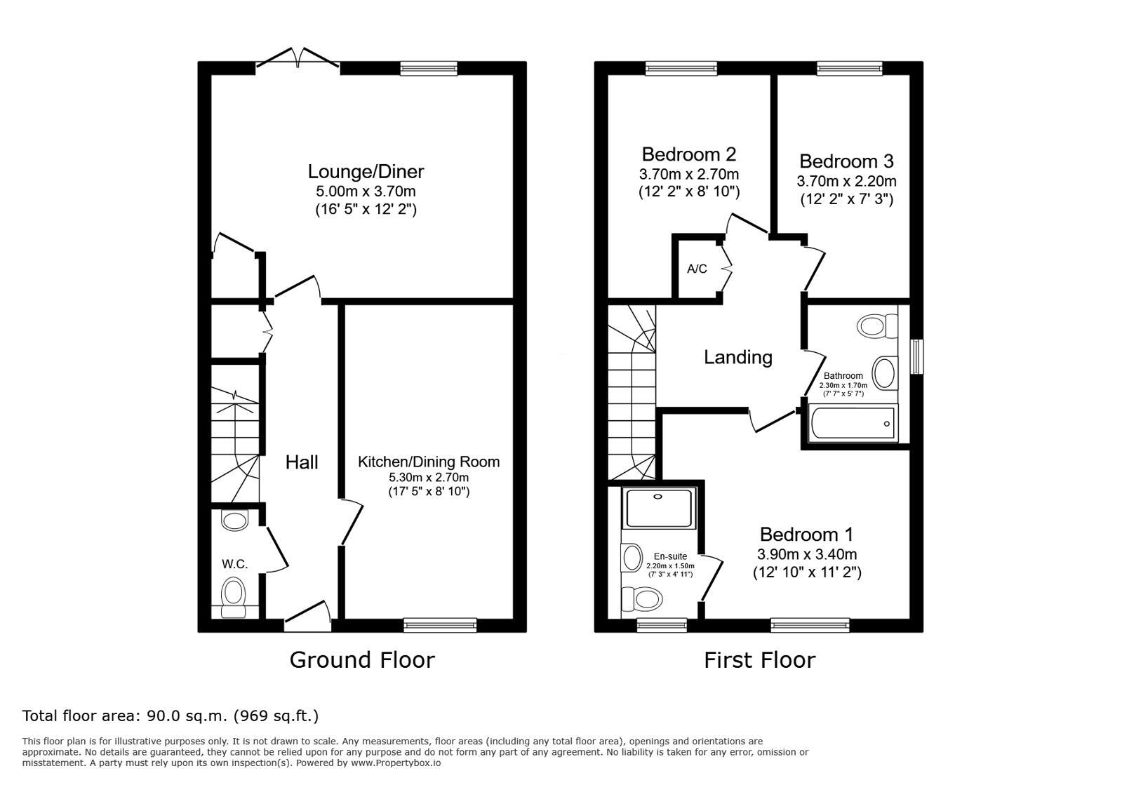 Floorplan of 3 bedroom Semi Detached House for sale, Voisin Close, Hoo, Kent, ME3