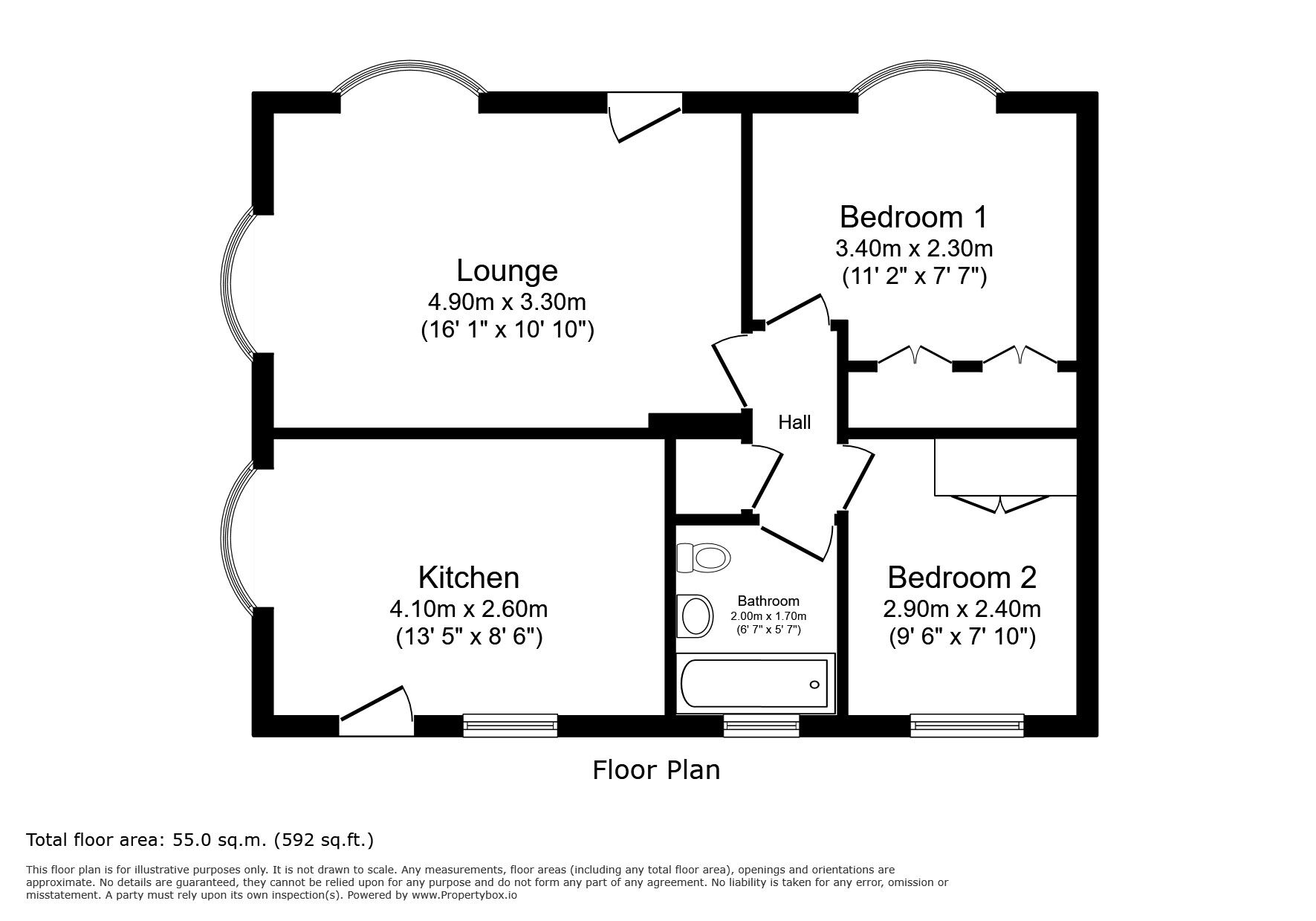 Floorplan of 2 bedroom Detached Property for sale, Hoo Marina Park, Vicarage Lane, Rochester, ME3