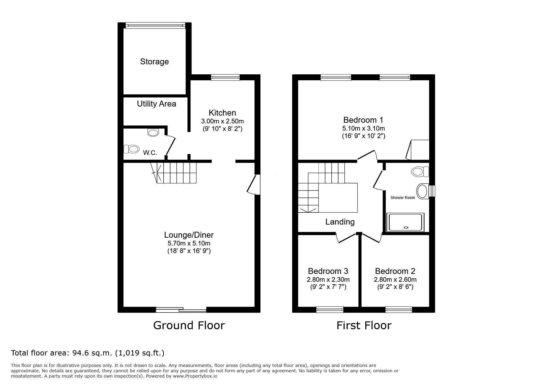 Floorplan of 3 bedroom End Terrace House for sale, Avery Way, Allhallows, Kent, ME3