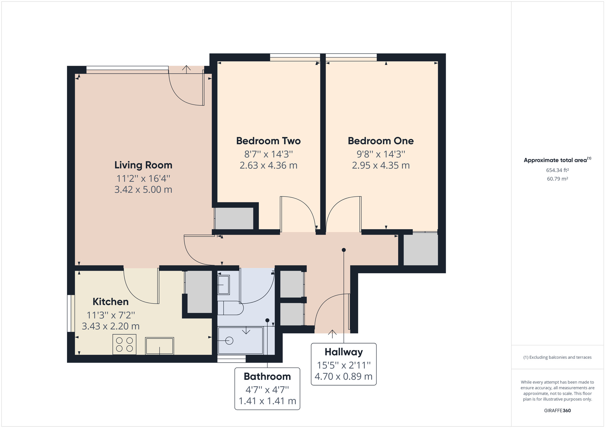 Floorplan of 2 bedroom  Flat for sale, Elvet Avenue, Romford, RM2