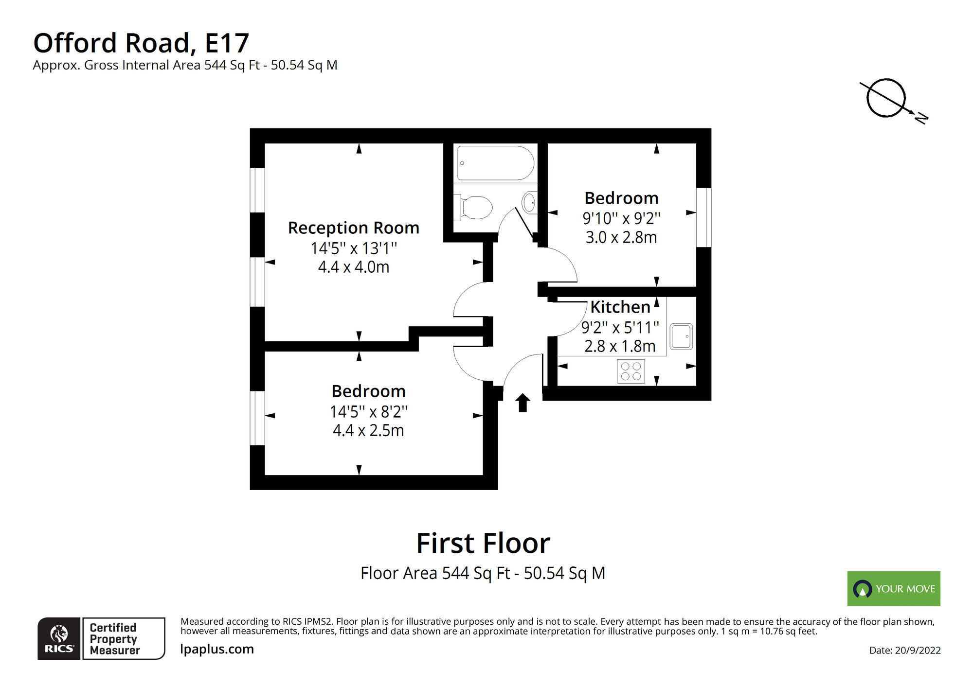 Floorplan of 2 bedroom  Flat to rent, Orford Road, Walthamstow, E17