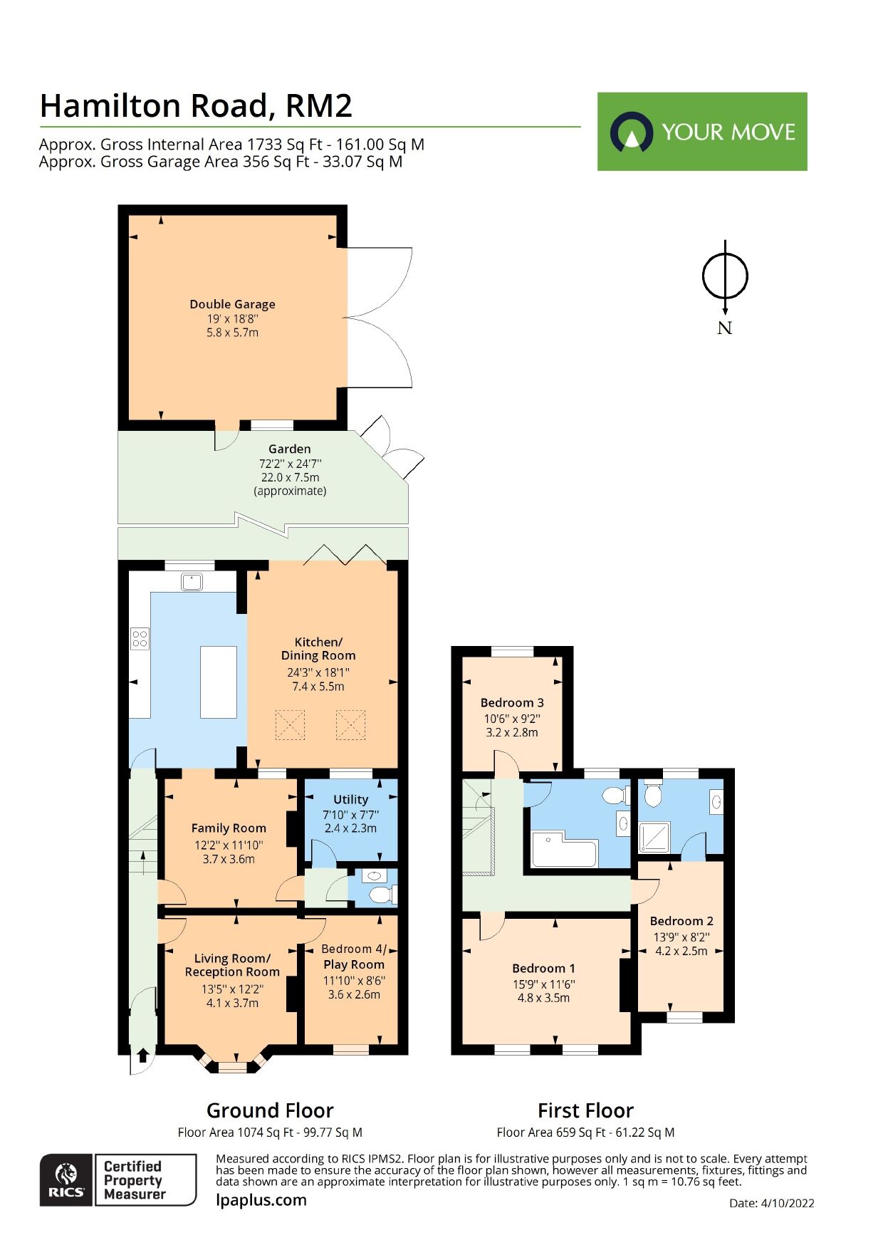 Floorplan of 4 bedroom Semi Detached House for sale, Hamilton Road, Gidea Park, RM2