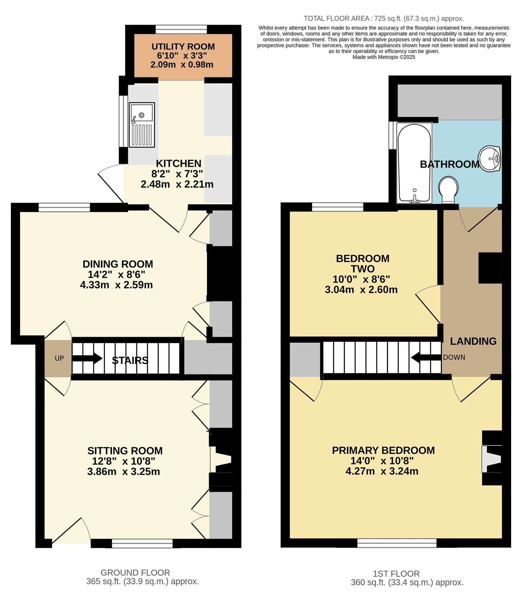 Floorplan of 2 bedroom Mid Terrace House for sale, Mendham Lane, Harleston, Norfolk, IP20
