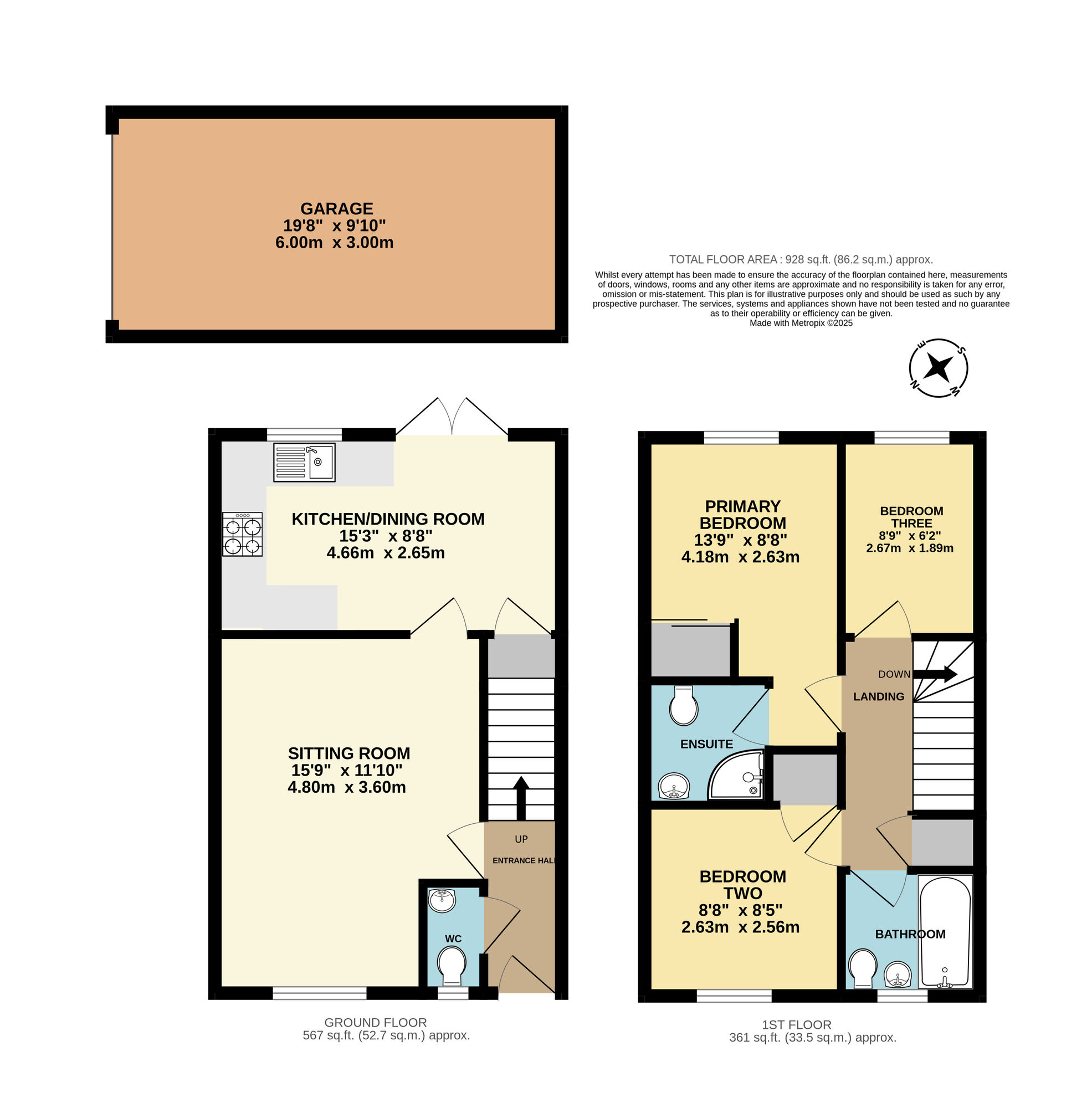 Floorplan of 3 bedroom Mid Terrace House for sale, Robin Avenue, Harleston, Norfolk, IP20