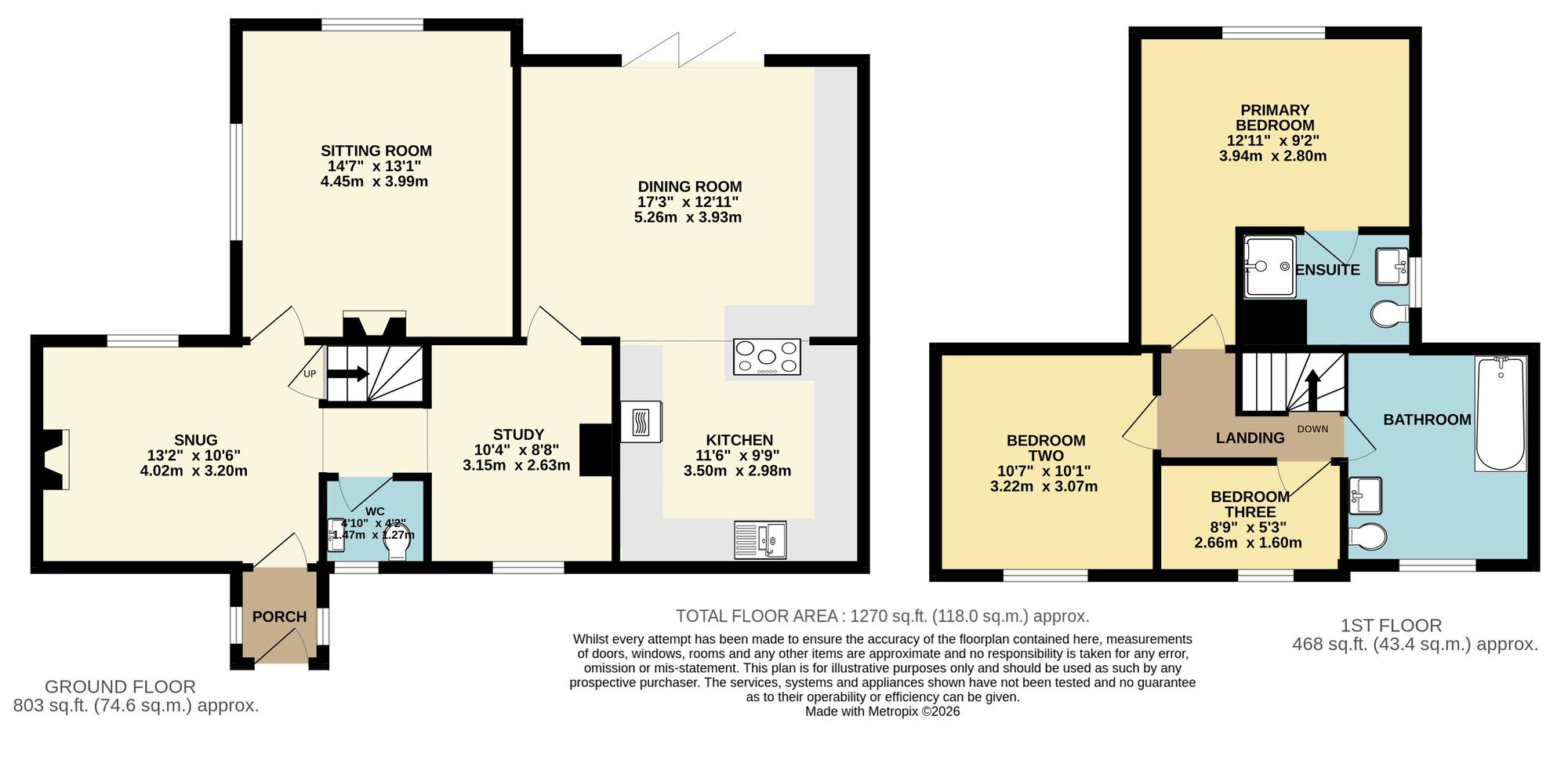 Floorplan of 3 bedroom Detached House for sale, Harleston Road, Weybread, Suffolk, IP21