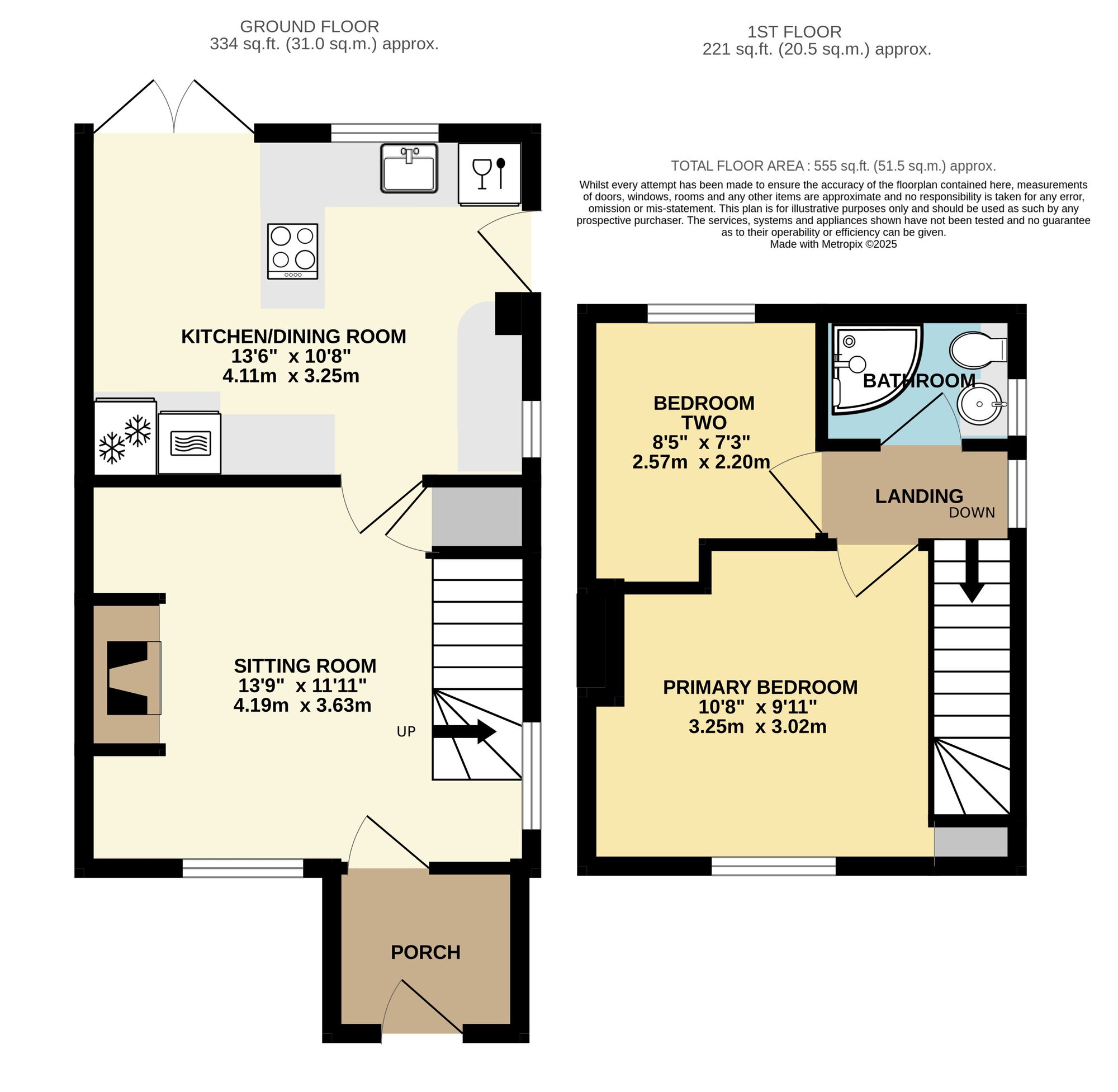 Floorplan of 2 bedroom Semi Detached Property for sale, School Lane, Harleston, Norfolk, IP20