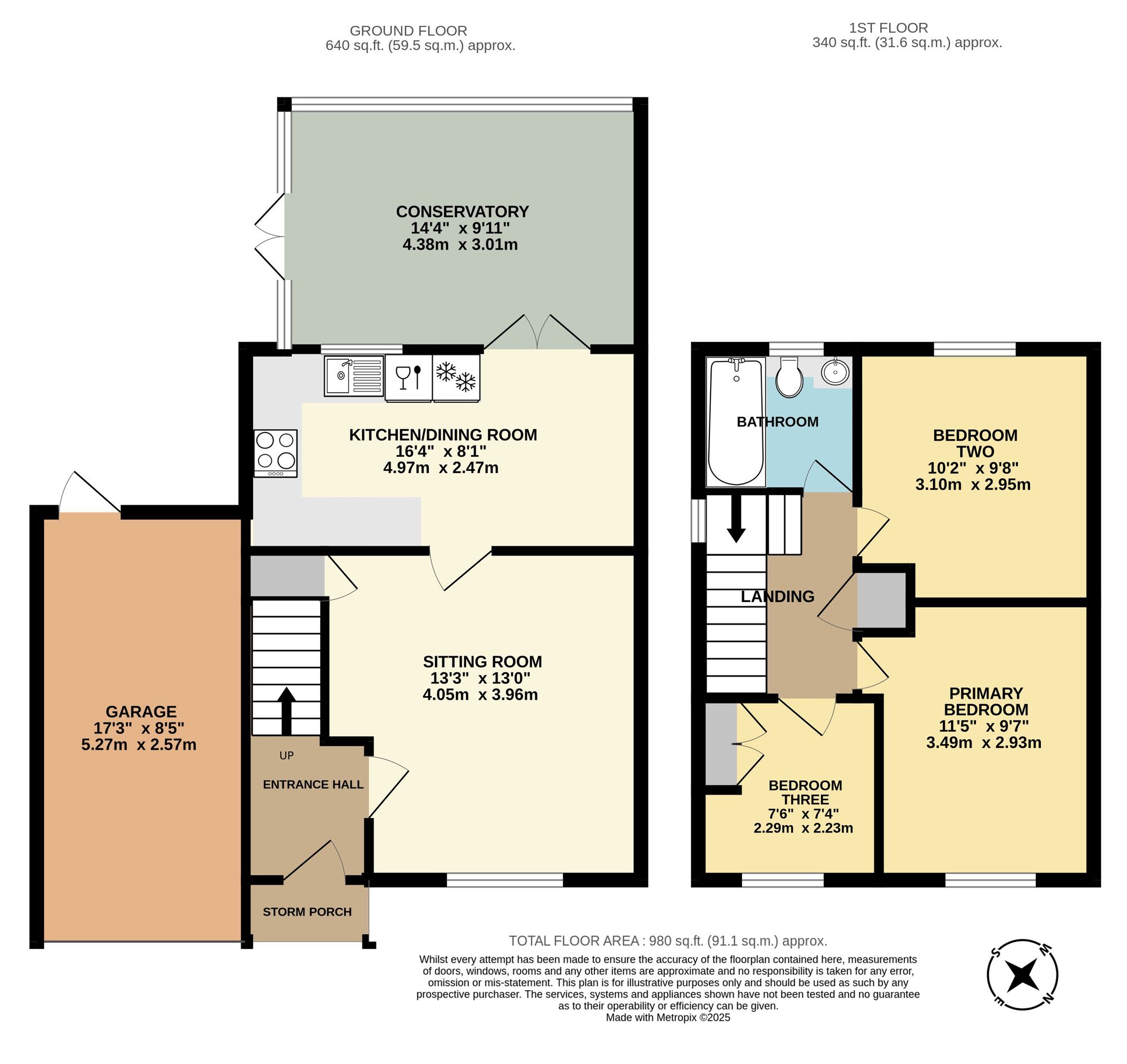 Floorplan of 3 bedroom Semi Detached House for sale, Sycamore Close, Worlingham, Suffolk, NR34