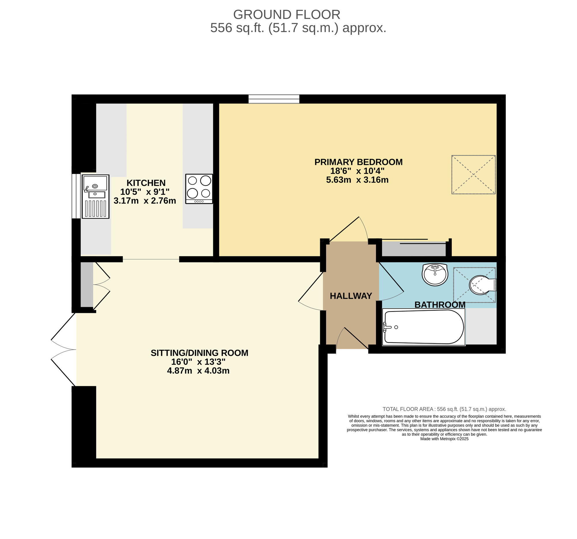 Floorplan of 1 bedroom  Flat for sale, Norwich Road, Halesworth, Suffolk, IP19