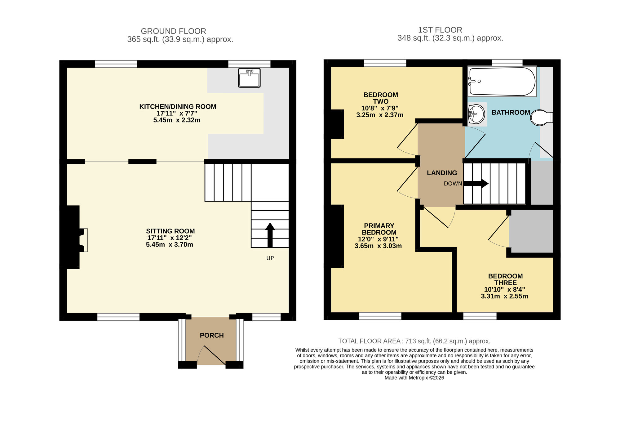 Floorplan of 3 bedroom Mid Terrace House for sale, Old Chapel Yard, Harleston, Norfolk, IP20
