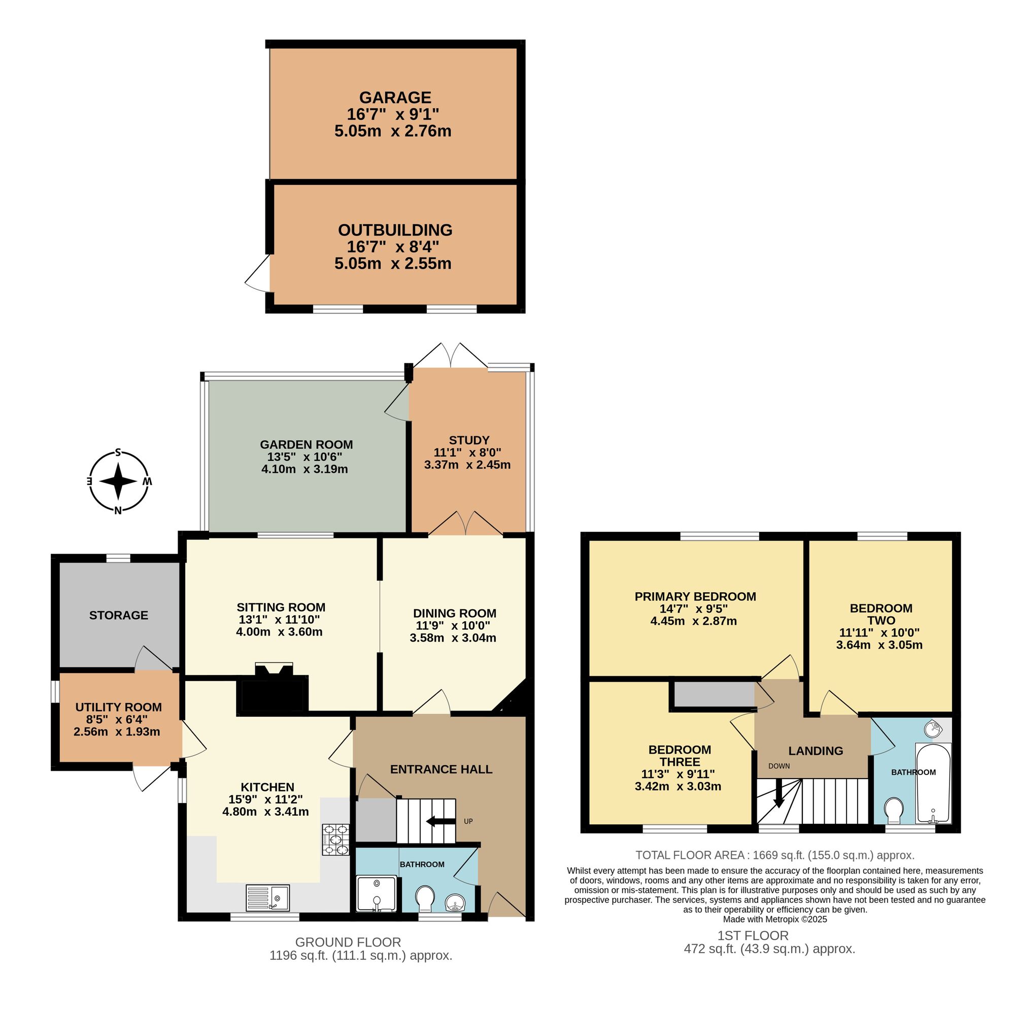 Floorplan of 3 bedroom Semi Detached House for sale, Hillside, Mendham, Suffolk, IP20