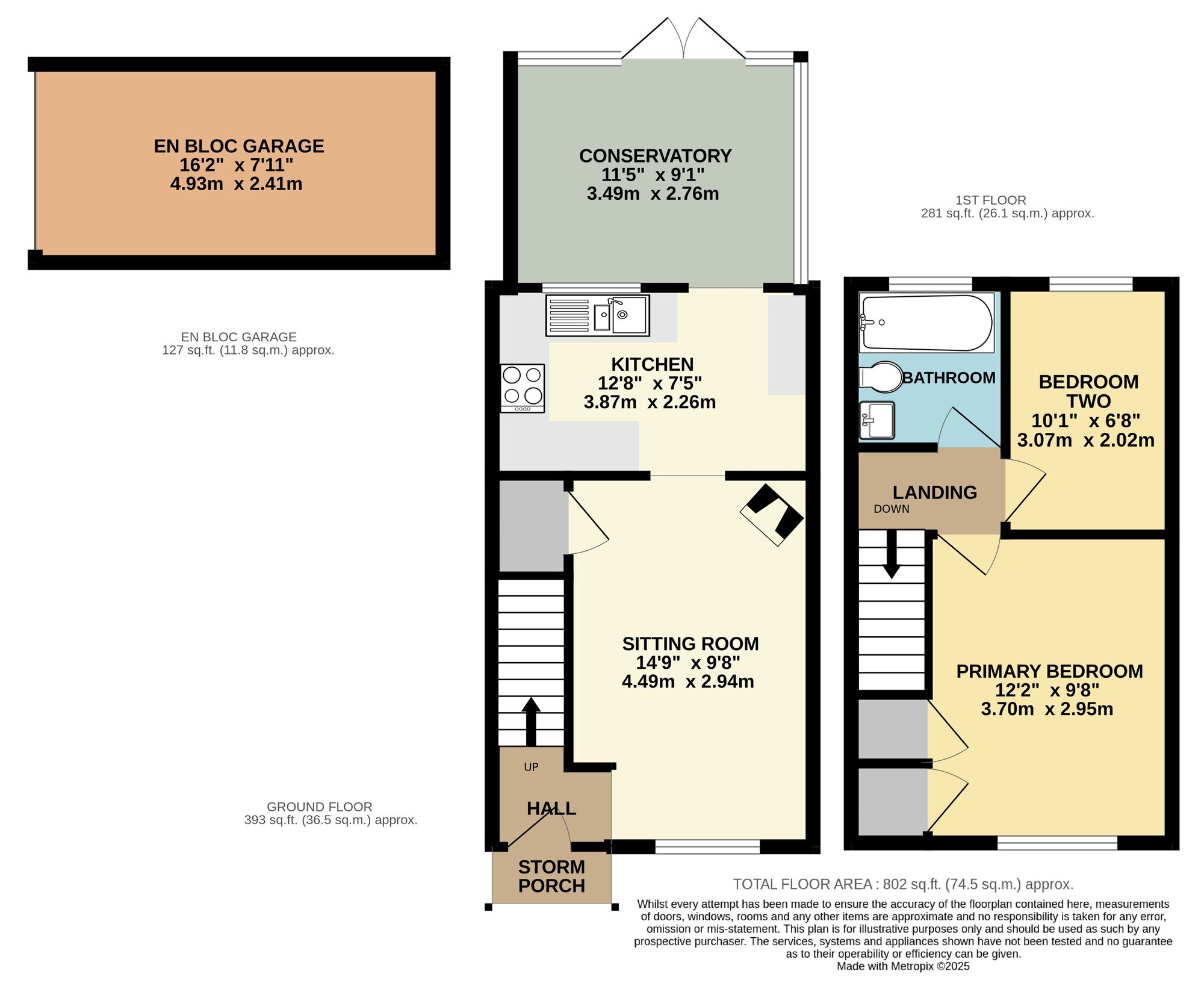Floorplan of 2 bedroom End Terrace House for sale, St. Leger, Long Stratton, Norfolk, NR15