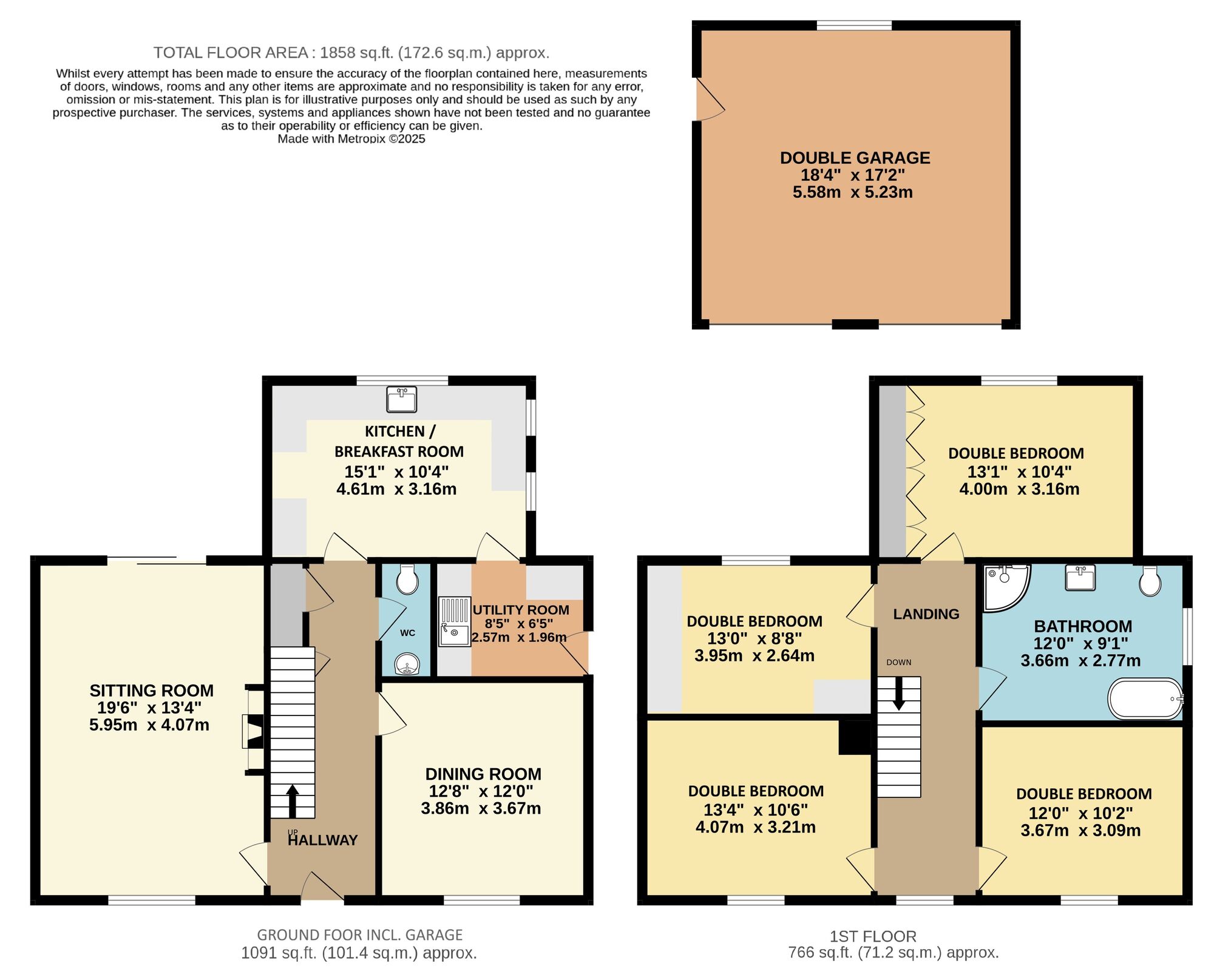 Floorplan of 4 bedroom Detached House for sale, Whyte Horse Meadow, St. James South Elmham, Suffolk, IP19