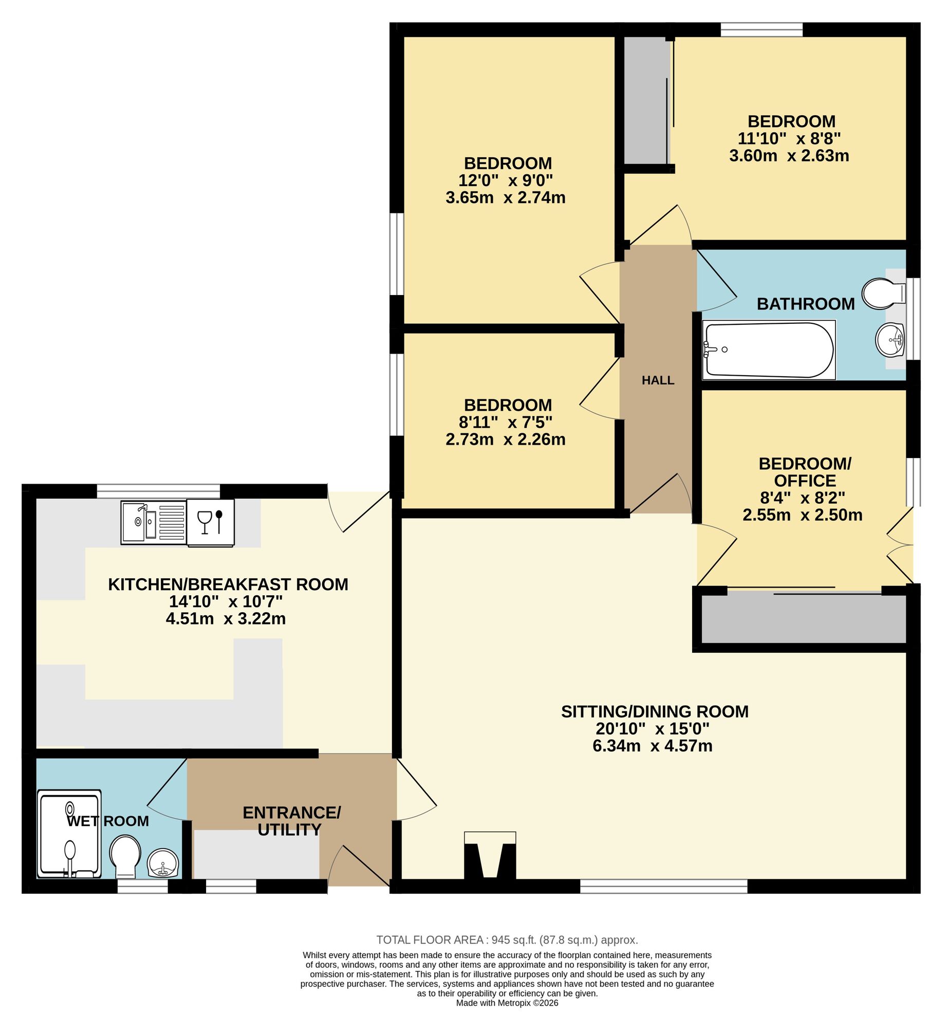 Floorplan of 4 bedroom Detached Bungalow for sale, Mayfair Road, Bungay, Suffolk, NR35