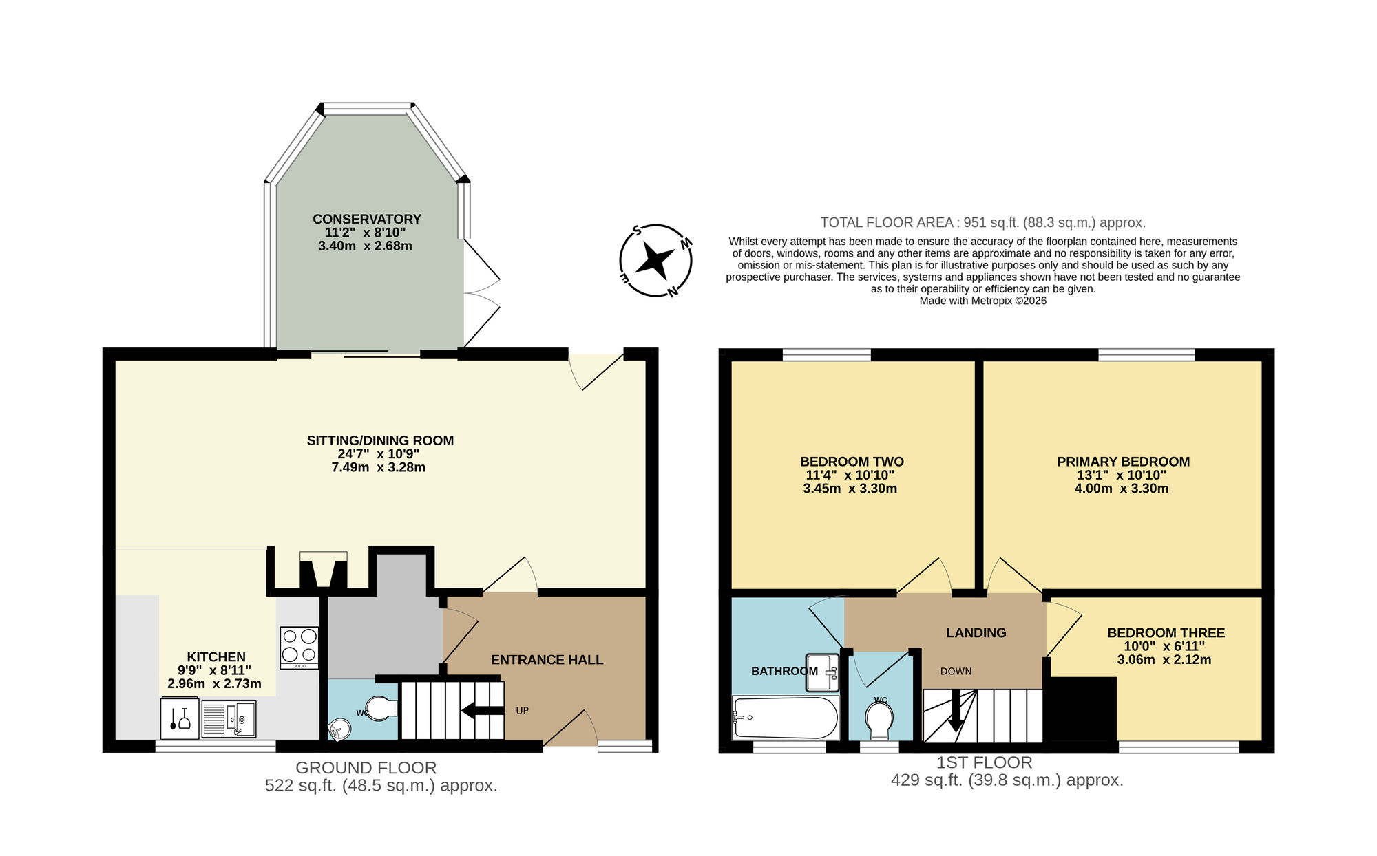 Floorplan of 3 bedroom Mid Terrace House for sale, Sun Road, Broome, Norfolk, NR35